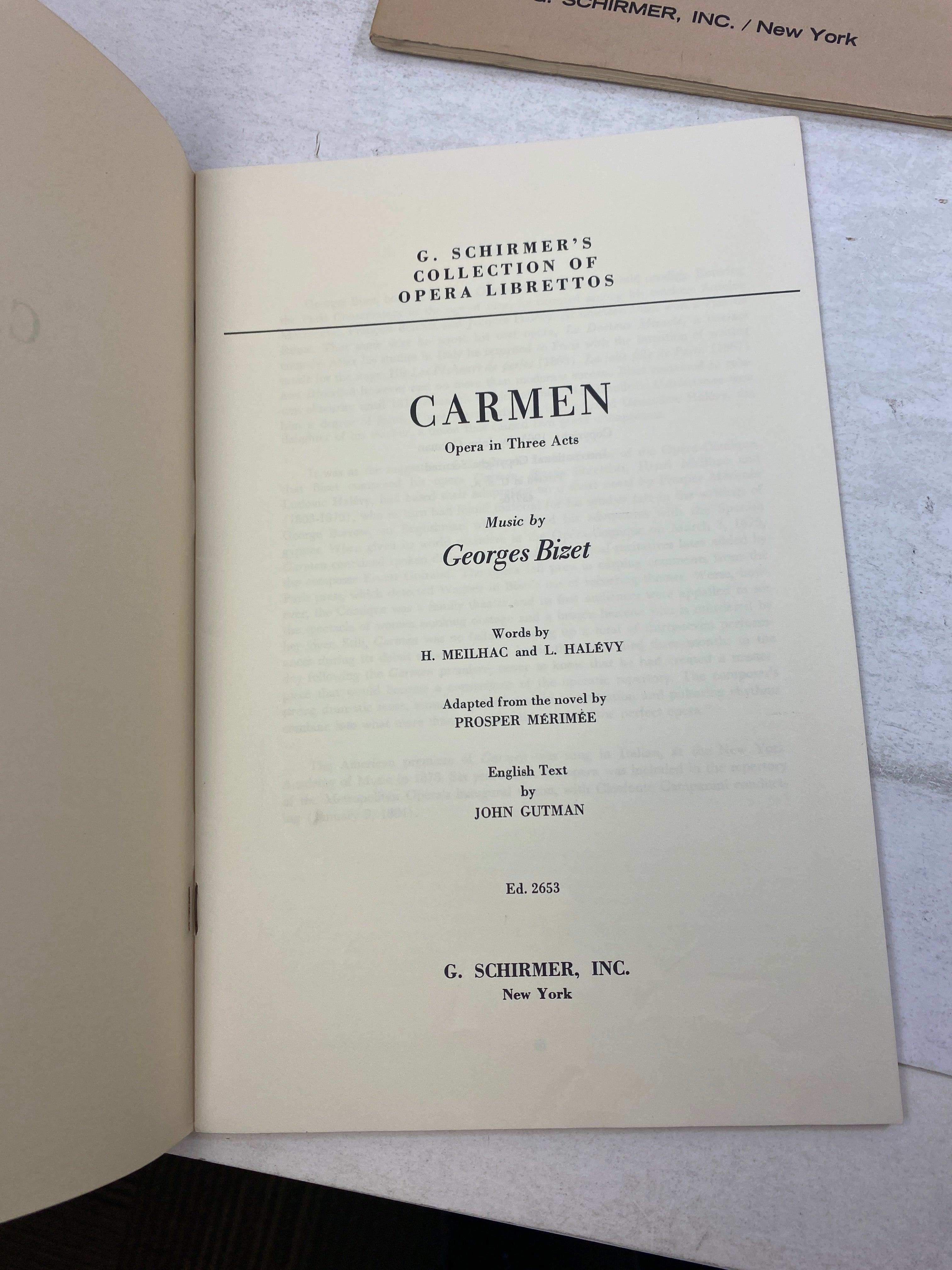 Lot of 4 Vintage Opera Programs Forza del Destino Carmen
