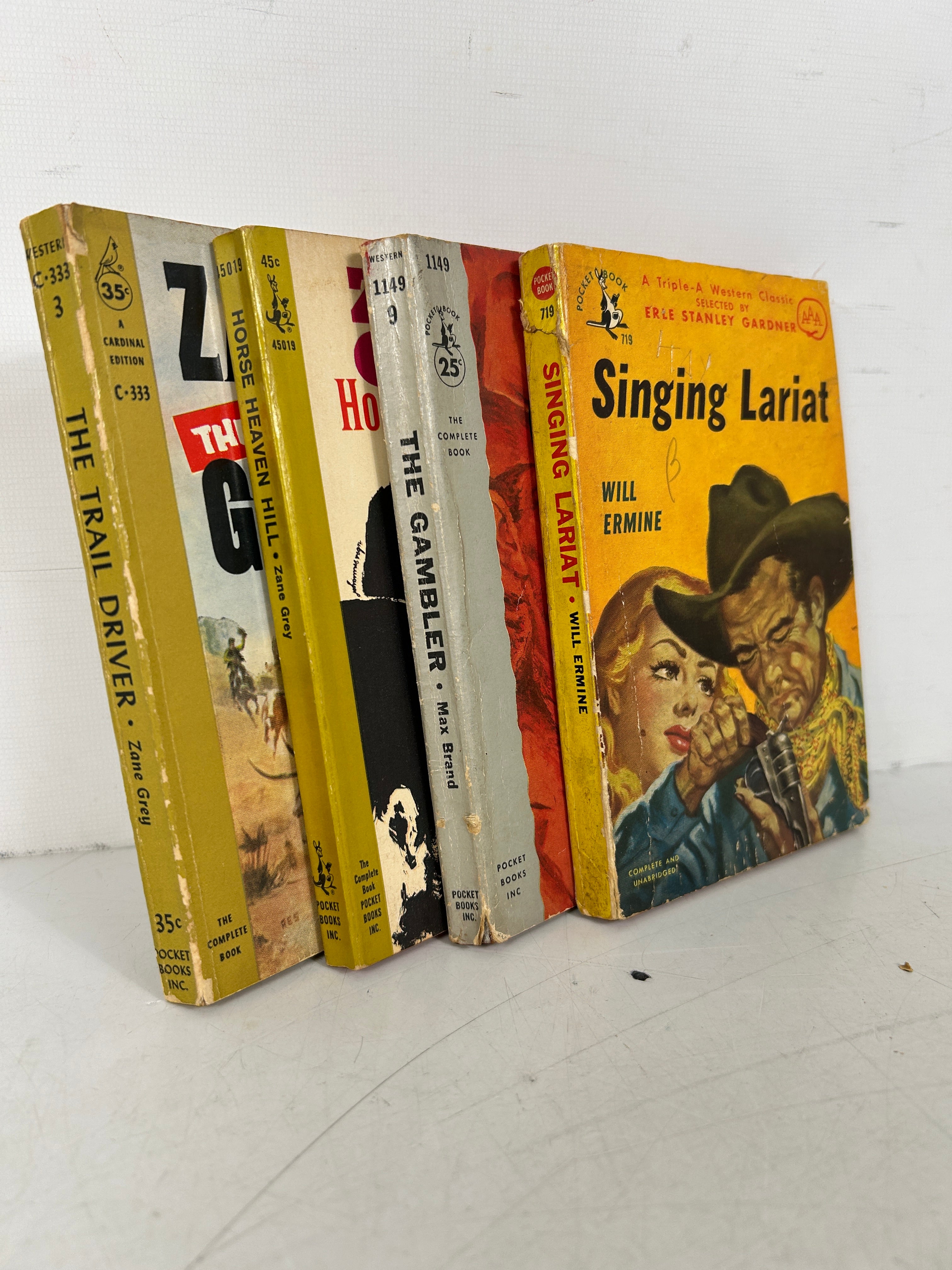 Lot of 4 Vintage Pulp Pocket Book Westerns Paperbacks 1950-1964 SC