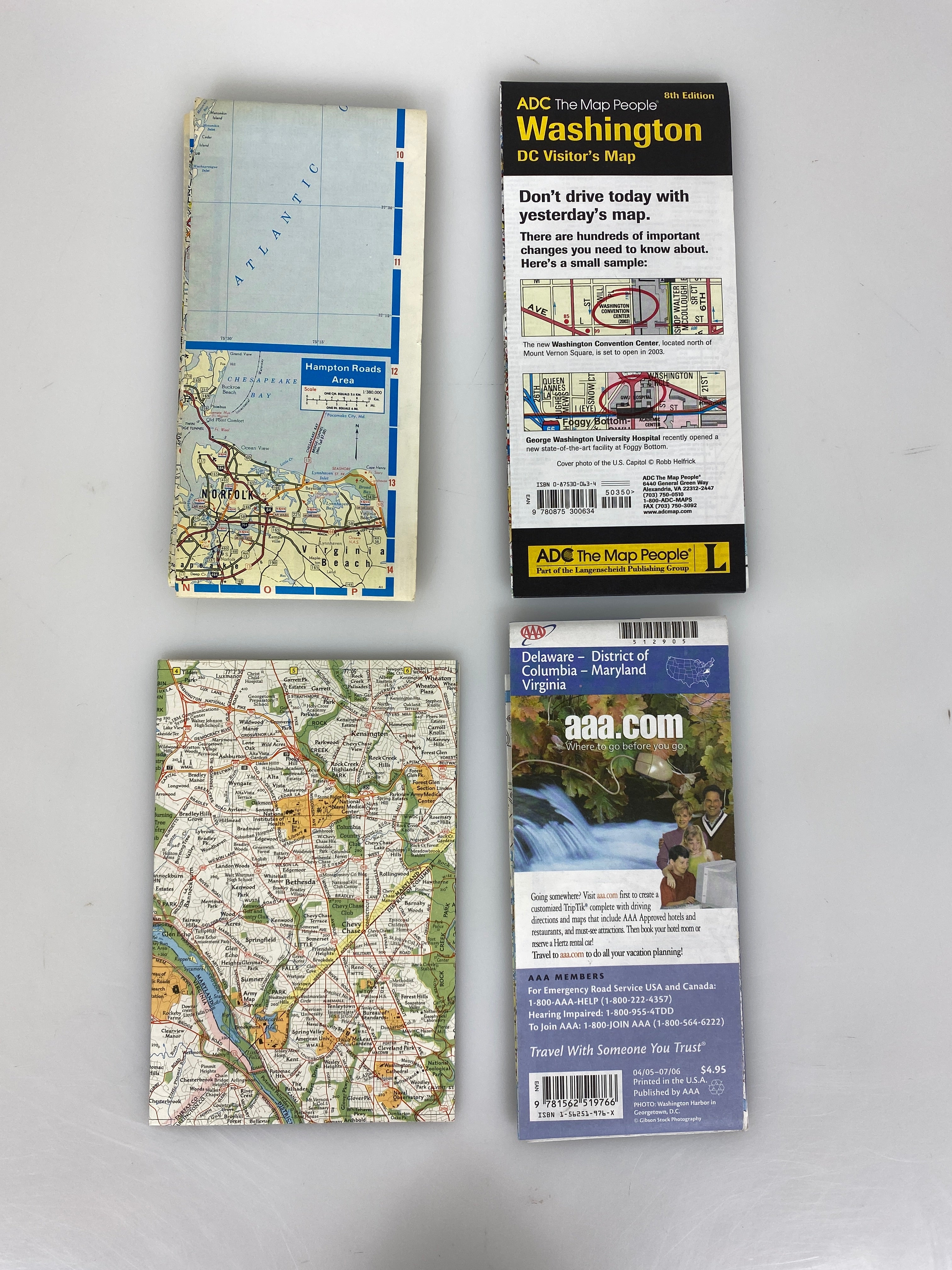 Lot of 4 Washington DC/Suburbs/Delaware, Maryland, Virginia Maps