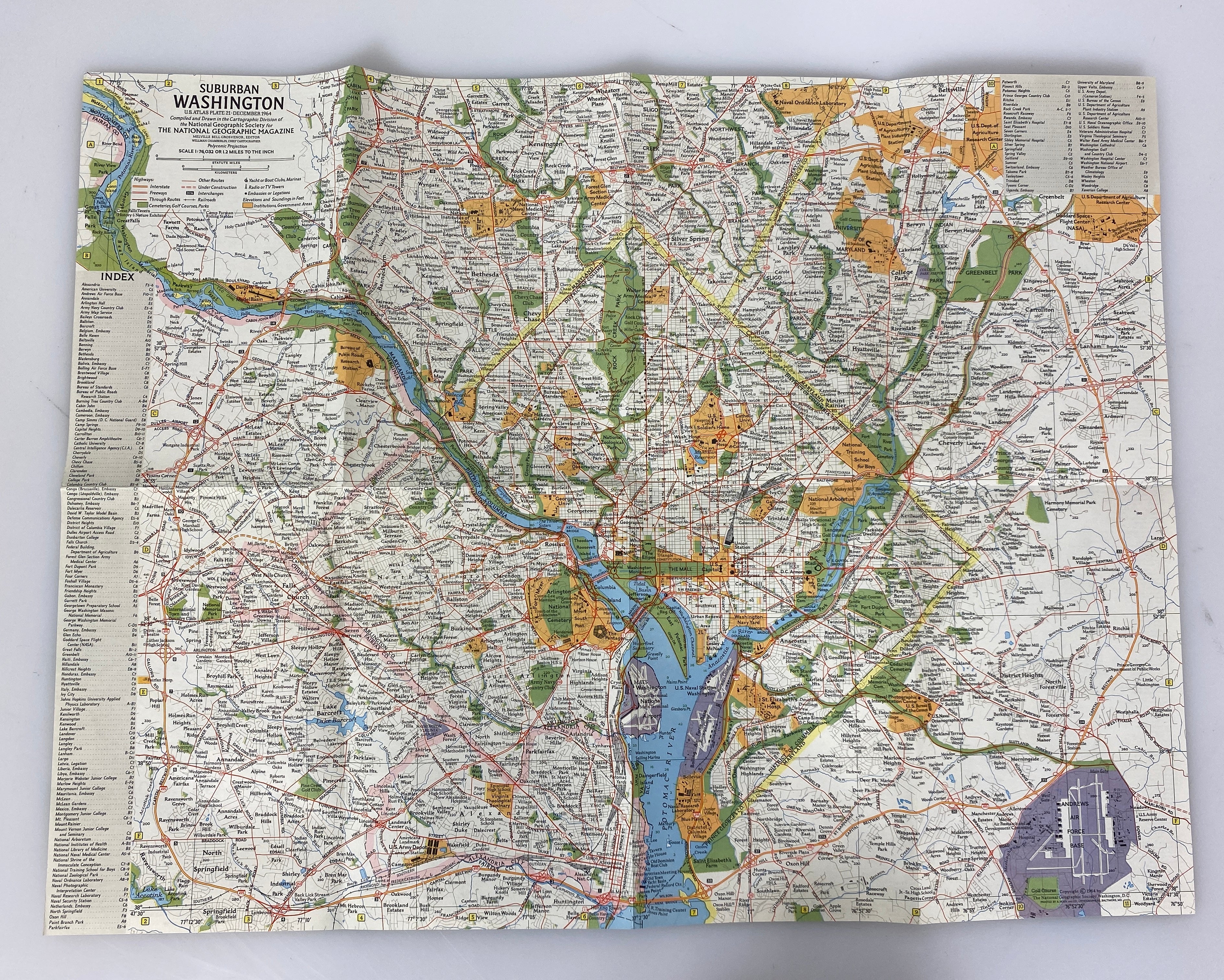 Lot of 4 Washington DC/Suburbs/Delaware, Maryland, Virginia Maps