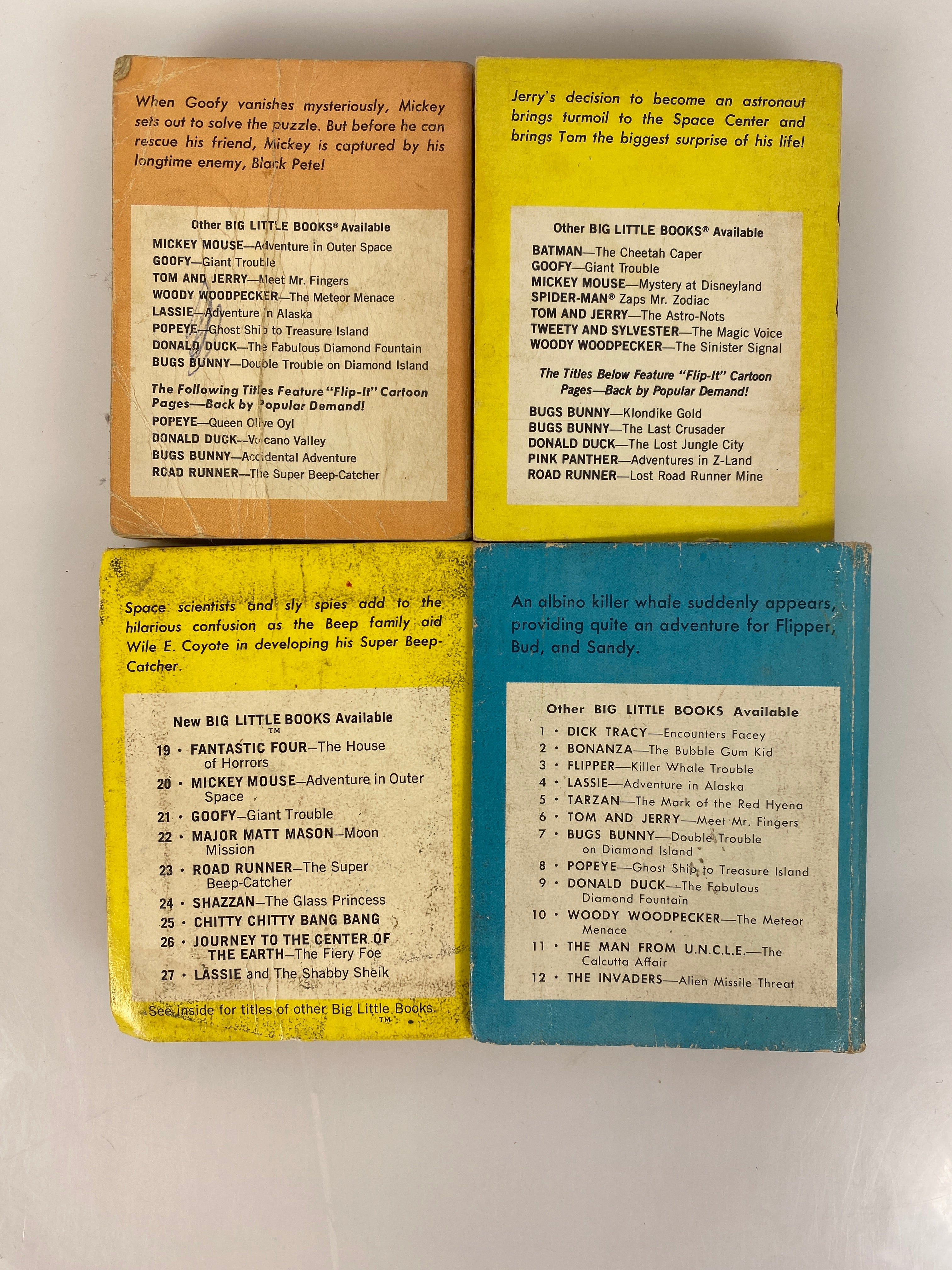 Lot of 4 Big Little Books Mickey Mouse Flipper Tom and Jerry 1967-1968