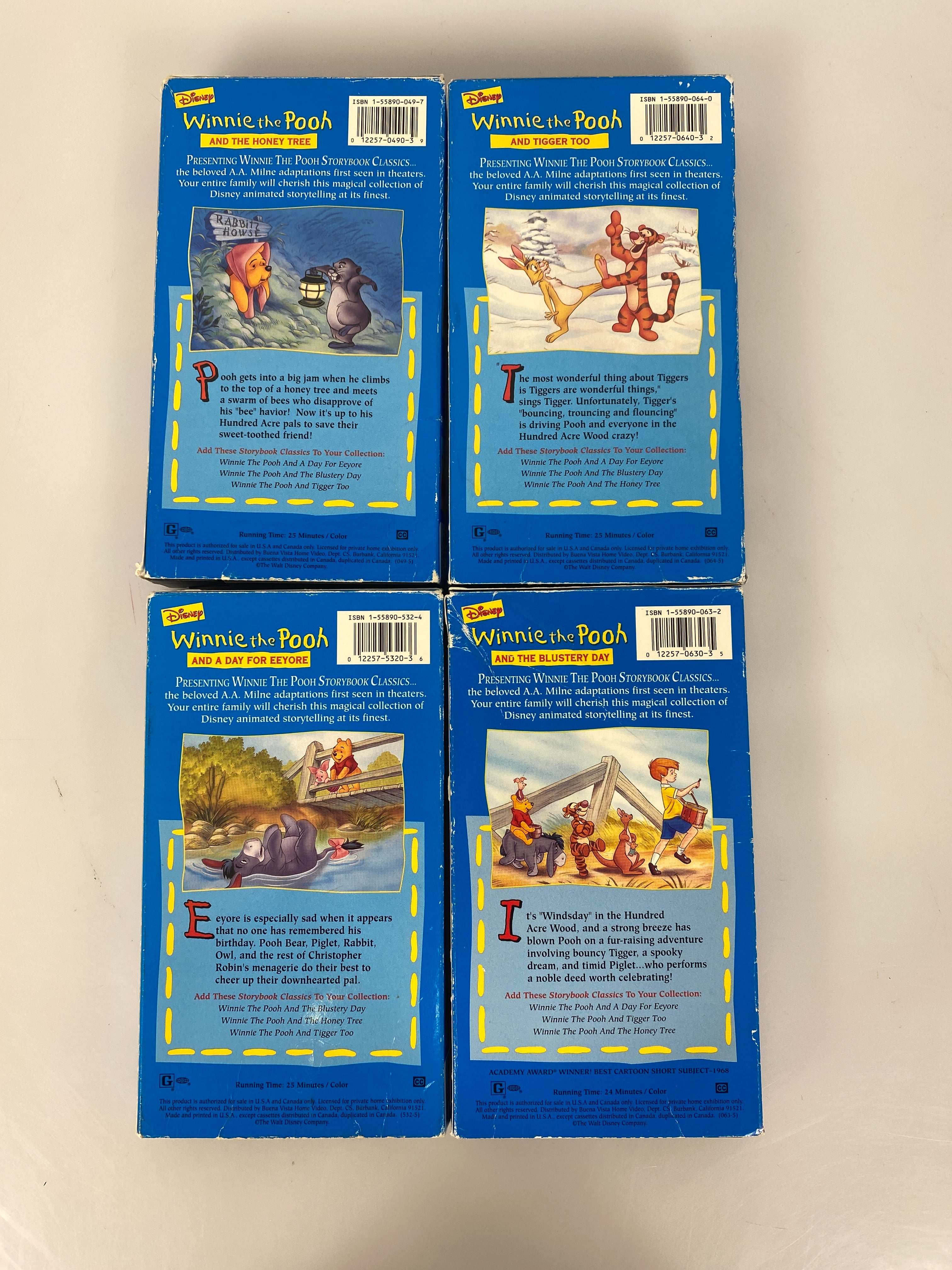 Lot of 4 Winnie the Pooh Disney VHS tapes