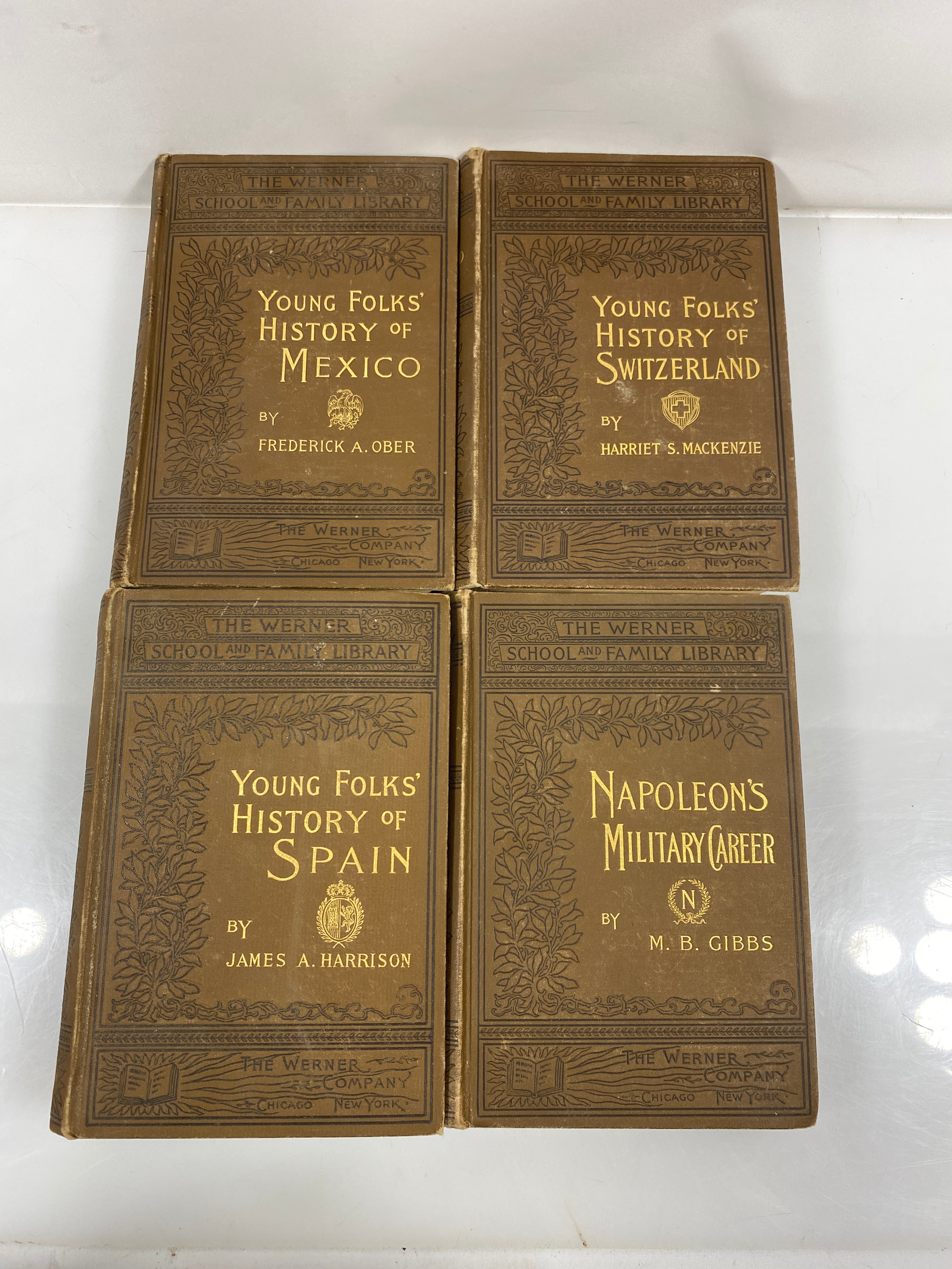 Lot of 4 Young Folks' History Werner Company 1895 HC