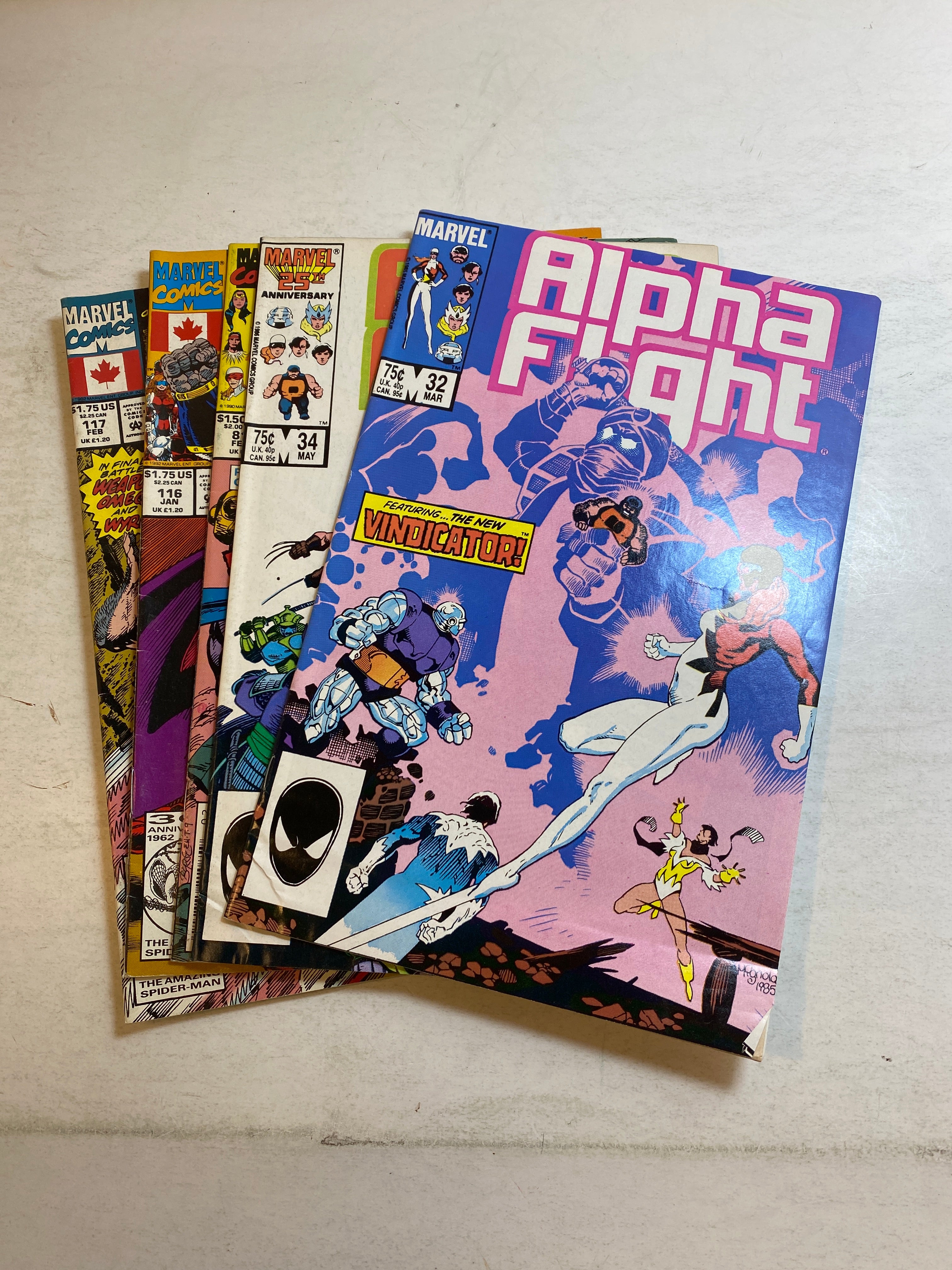 Lot of 5 Alpha Flight Marvel Comics 1986-1993