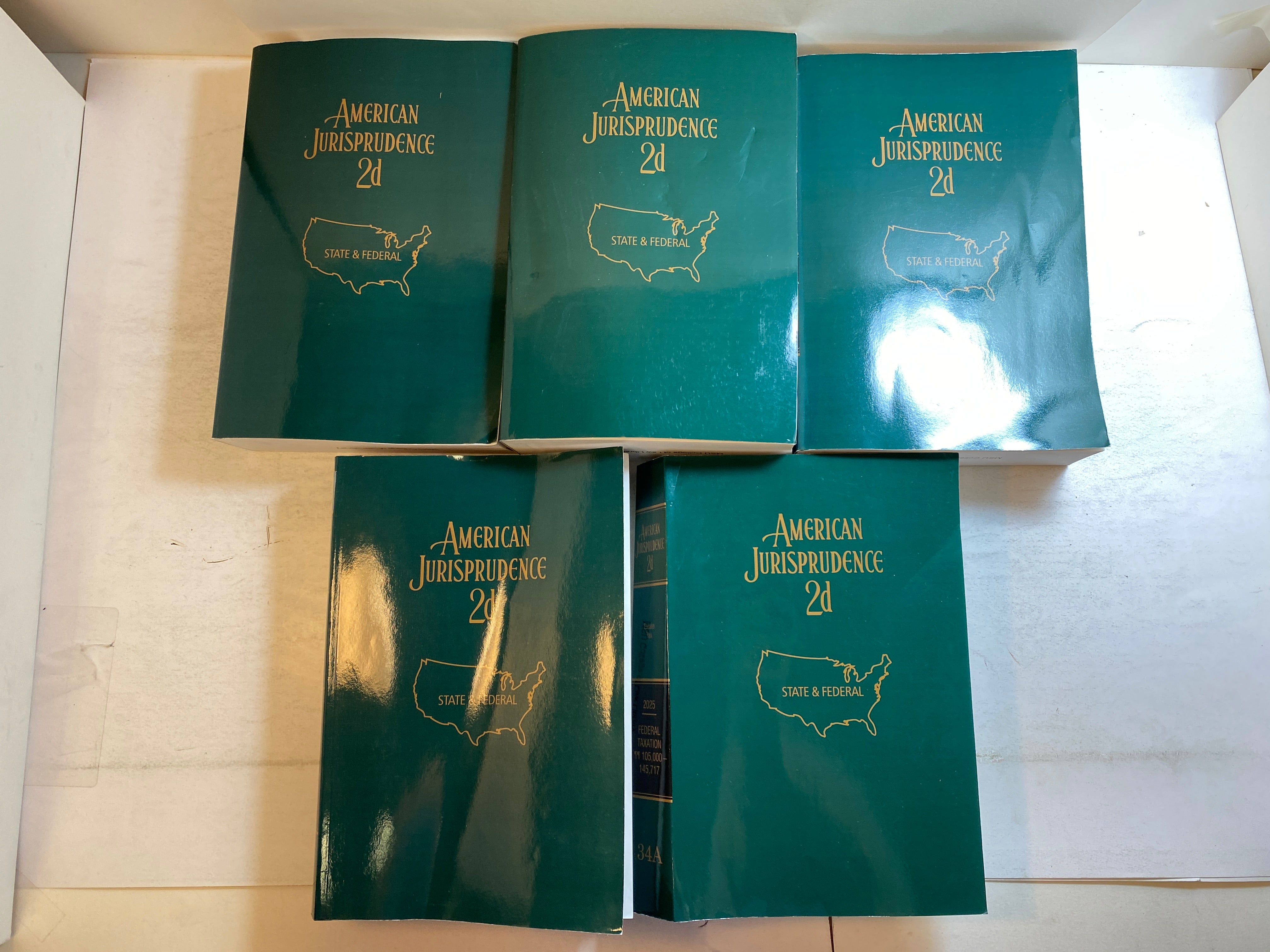 Lot of 5 American Jurisorudence Vols 33, 33A, 34, 34A 34B 2022 Ex Lib