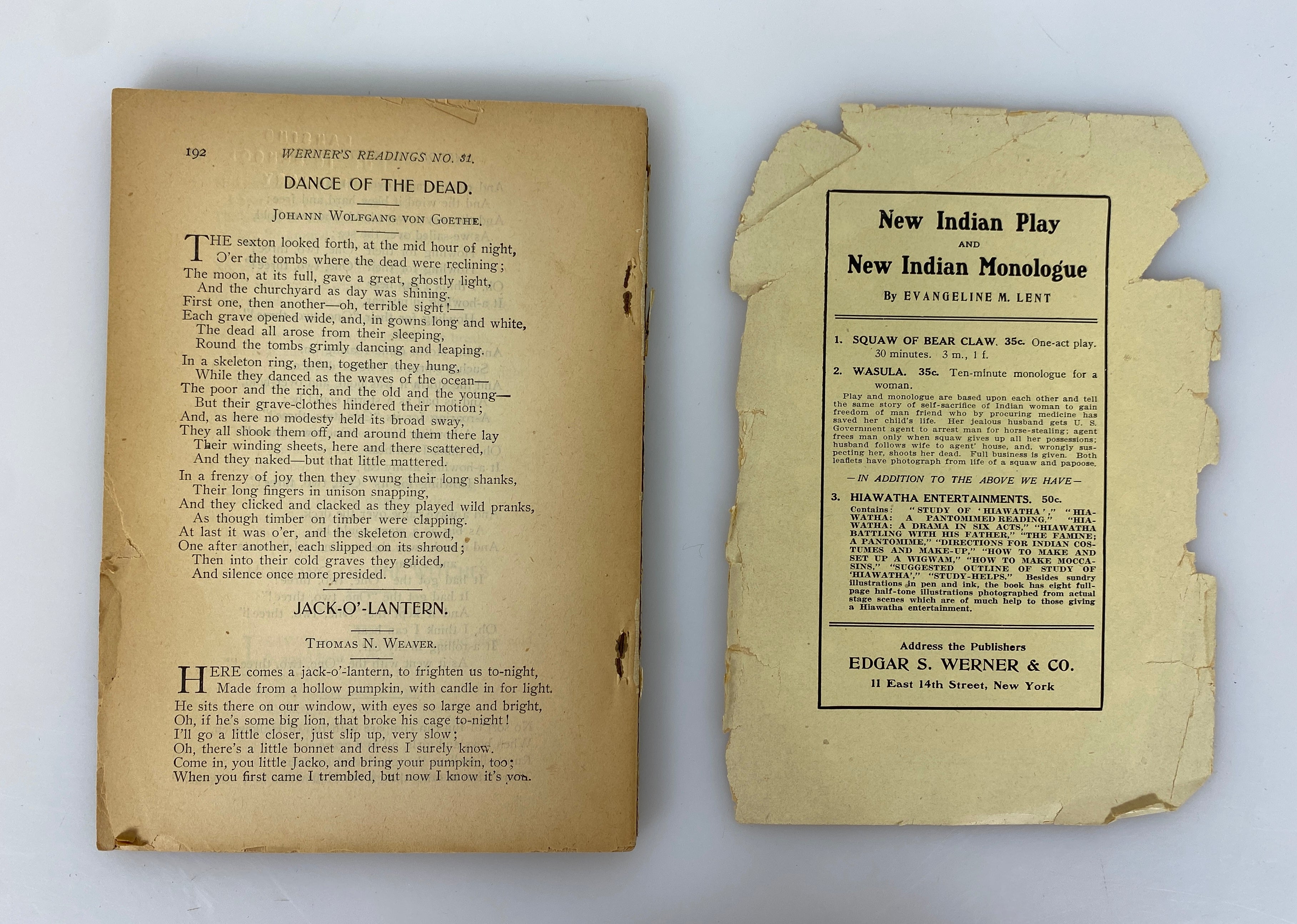 Lot of 5 Antique Werner's Readings & Recitations 1899-1928 SC Ex-Library