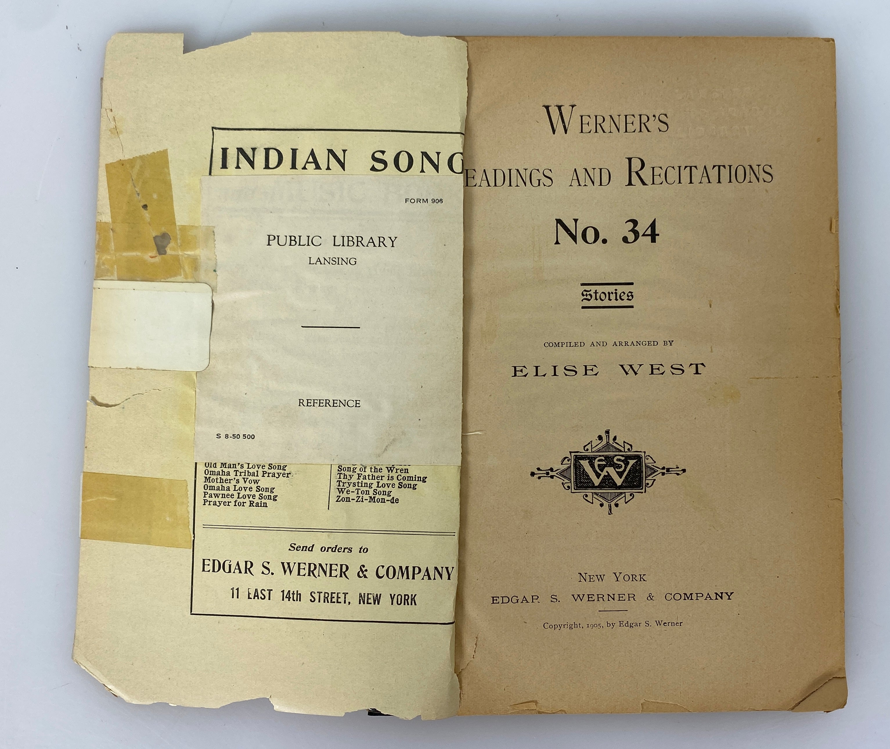 Lot of 5 Antique Werner's Readings & Recitations 1899-1928 SC Ex-Library