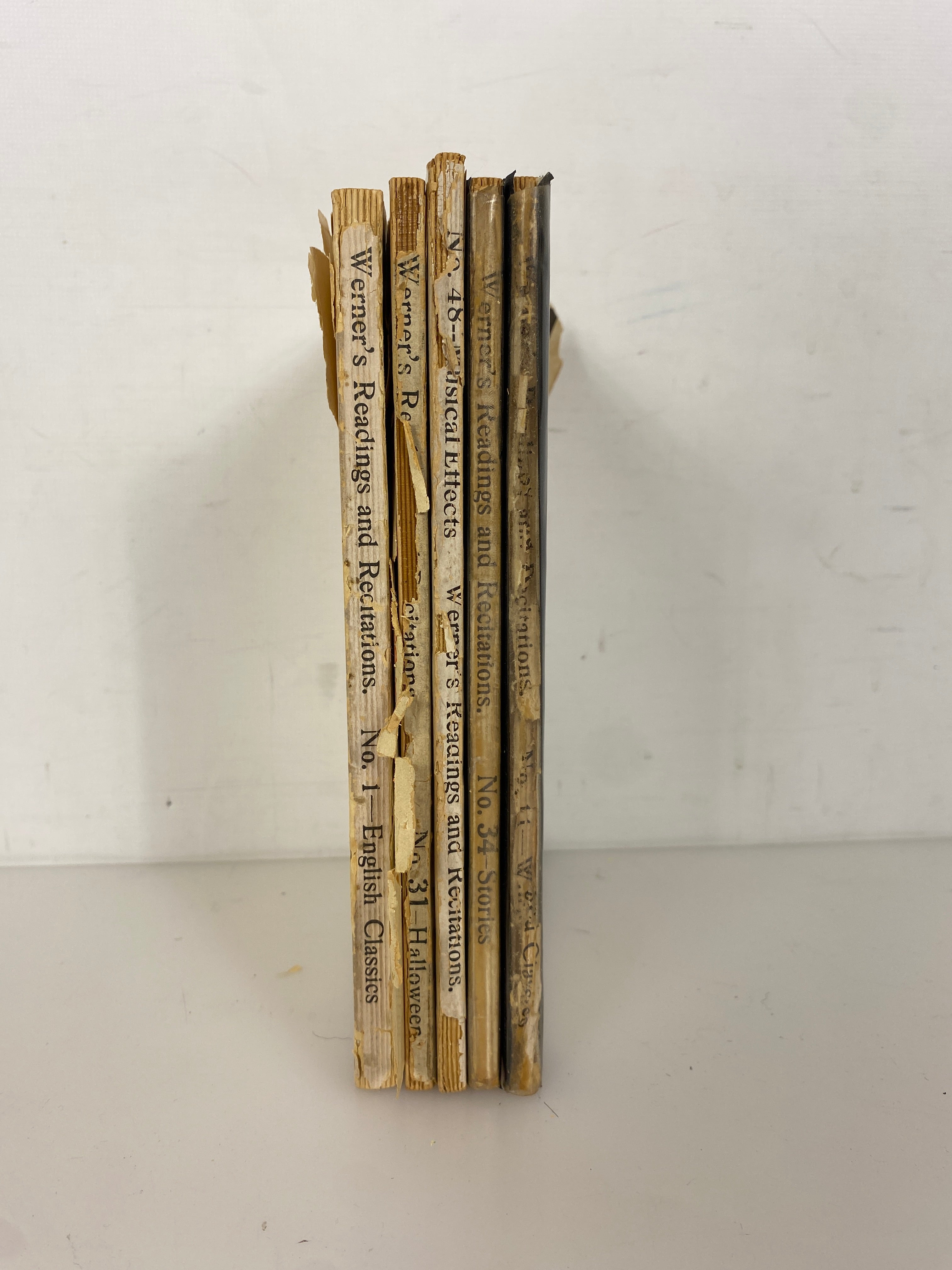 Lot of 5 Antique Werner's Readings & Recitations 1899-1928 SC Ex-Library