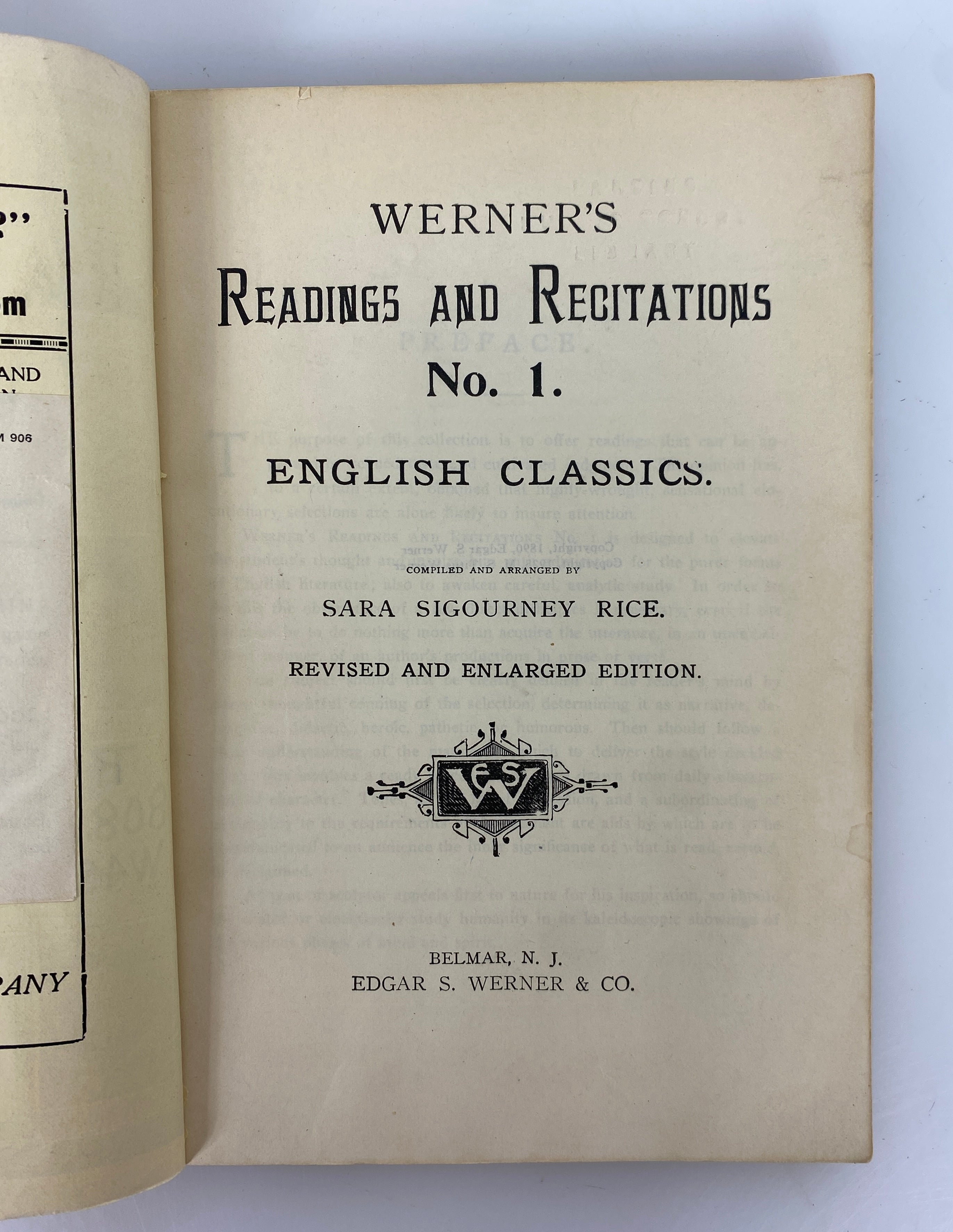 Lot of 5 Antique Werner's Readings & Recitations 1899-1928 SC Ex-Library