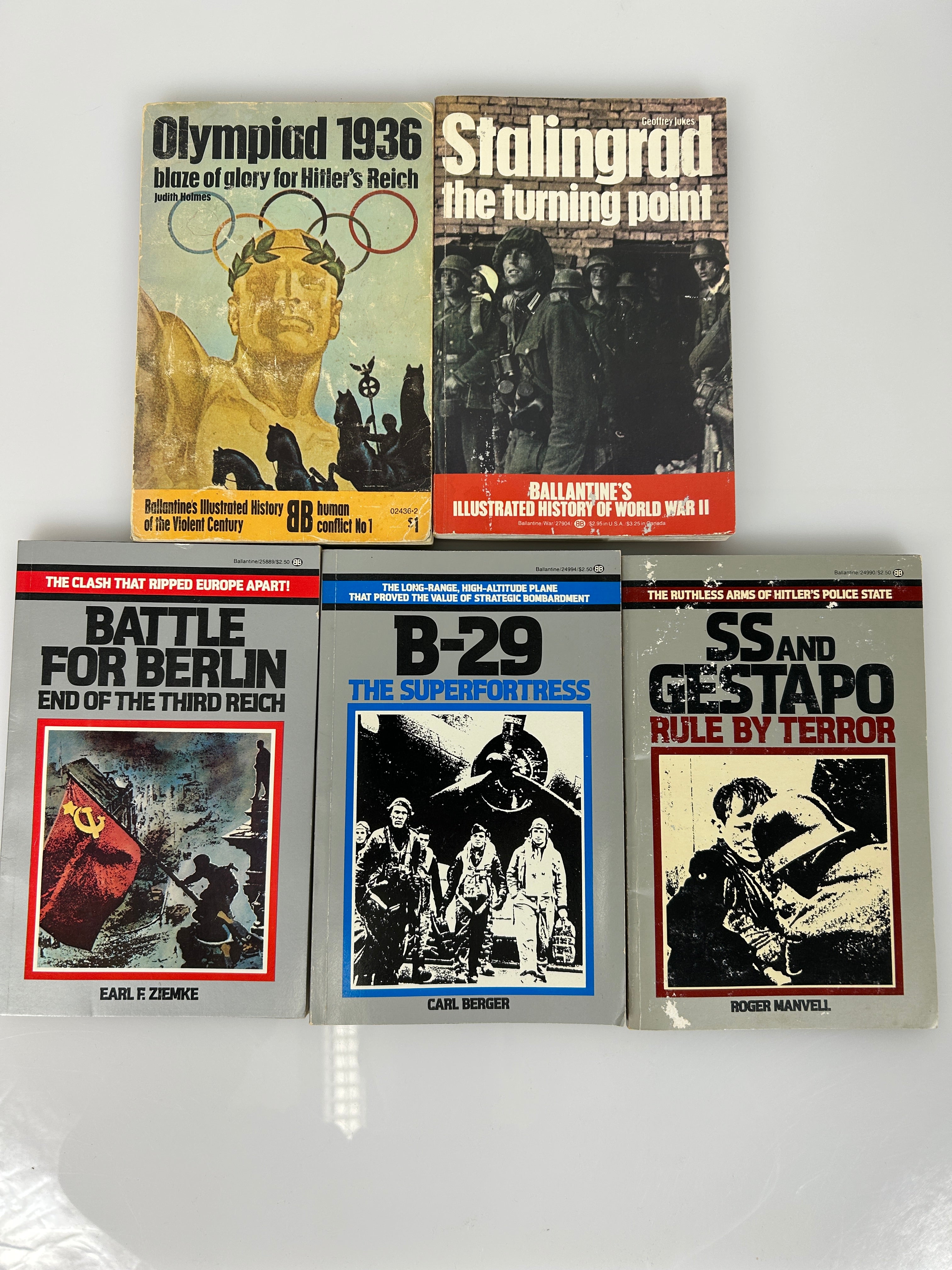 Lot of 5 Ballantine's Illustrated History of World War II. Battle Books SC