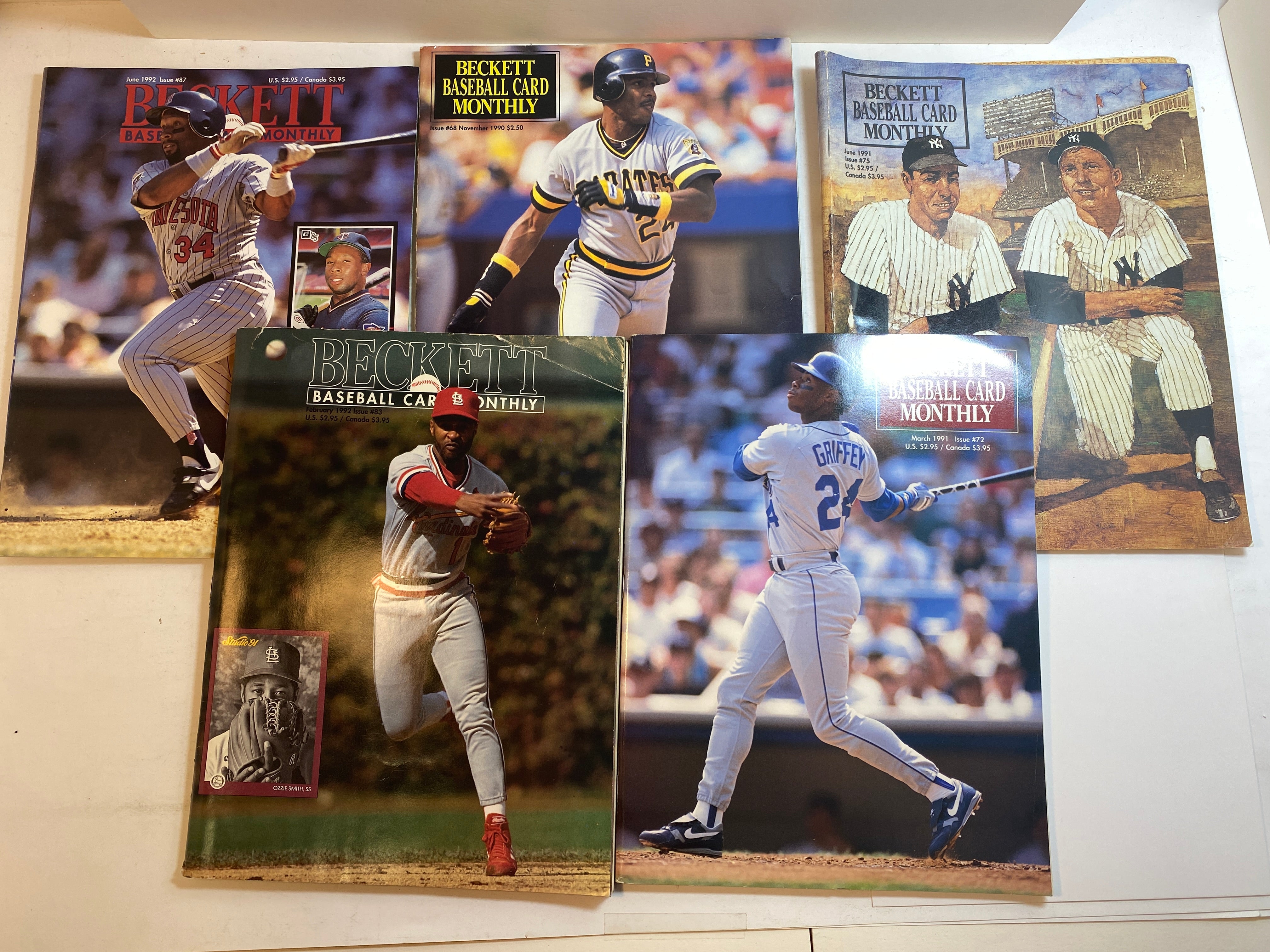 Lot of 5 Beckett Baseball Card Pricing Guides 1990-1992