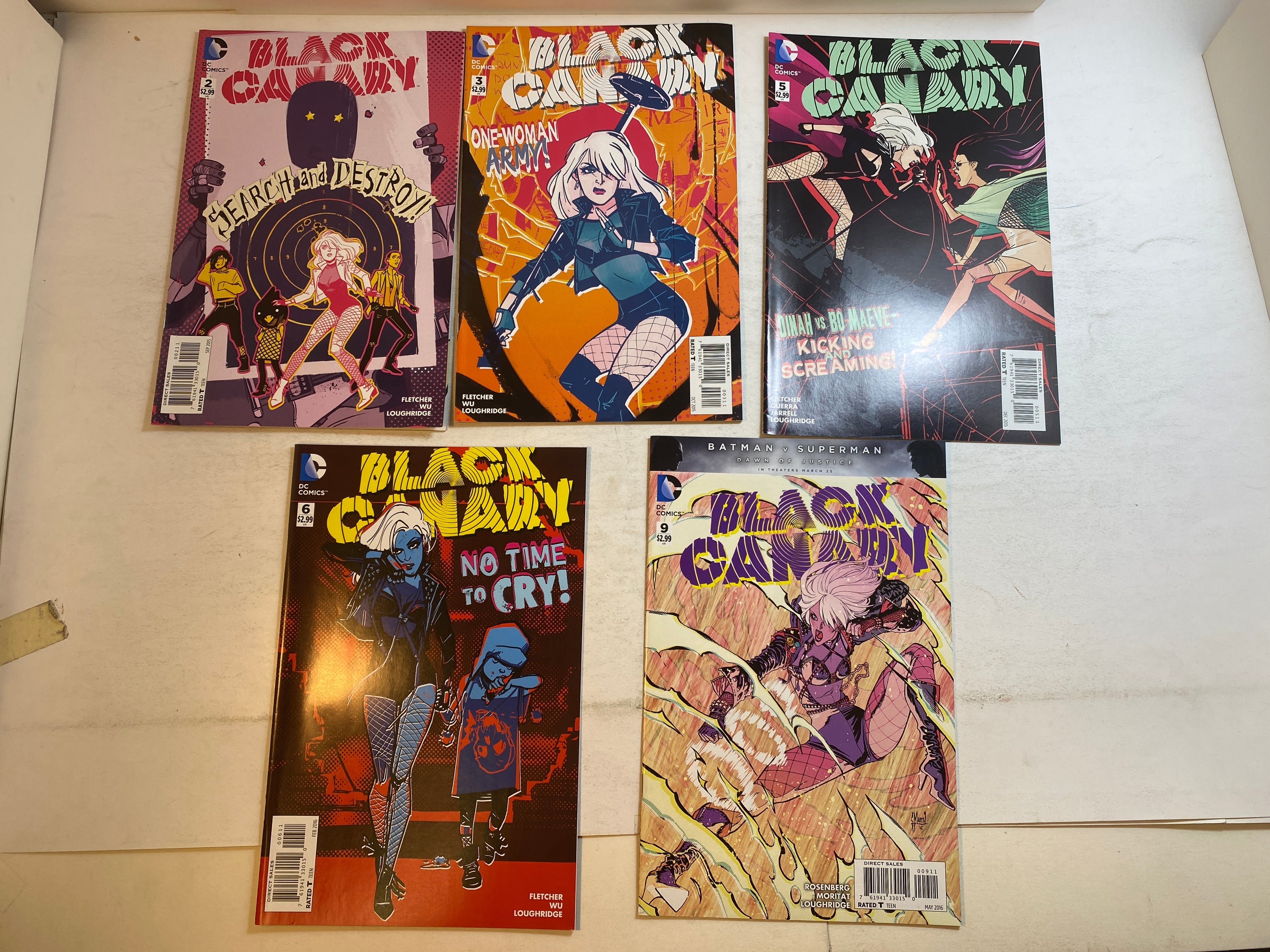 Lot of 5  Black Canary Comics DC 2015-2016
