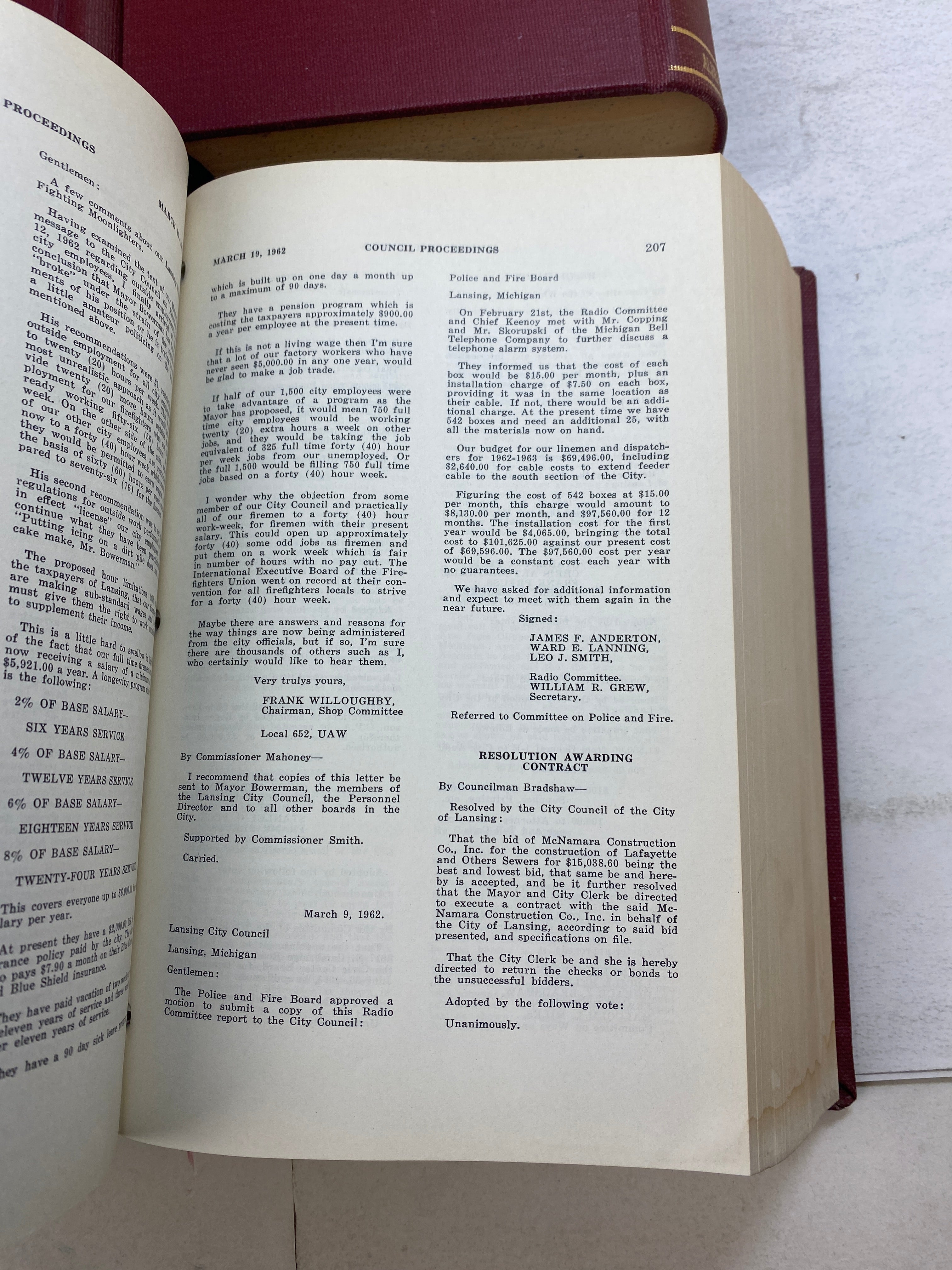 Lot of 5 City of Lansing Proceedings of City Council 1950-1962