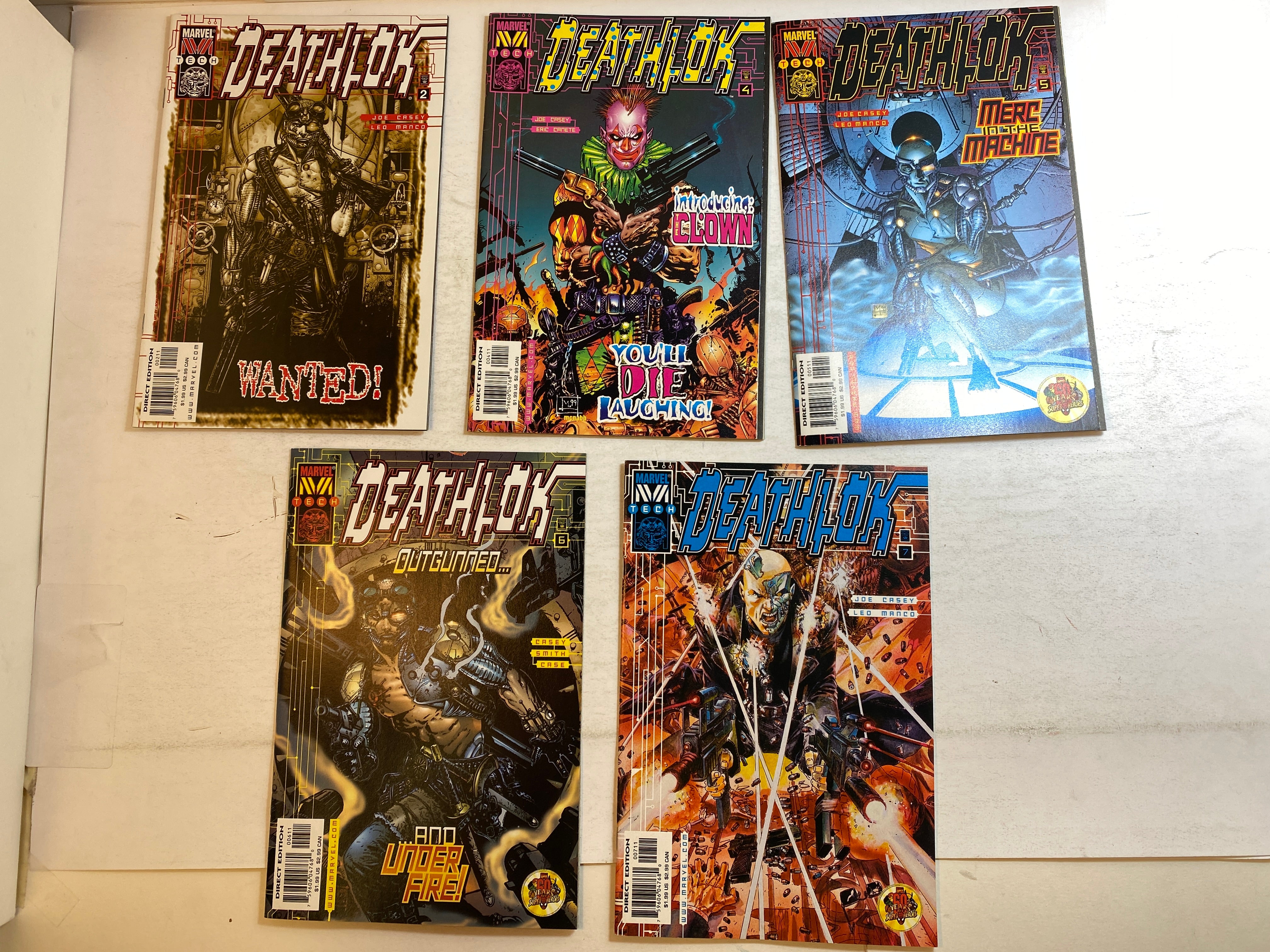Lot of 5 Deathlok Marvel Tech Comics 1999