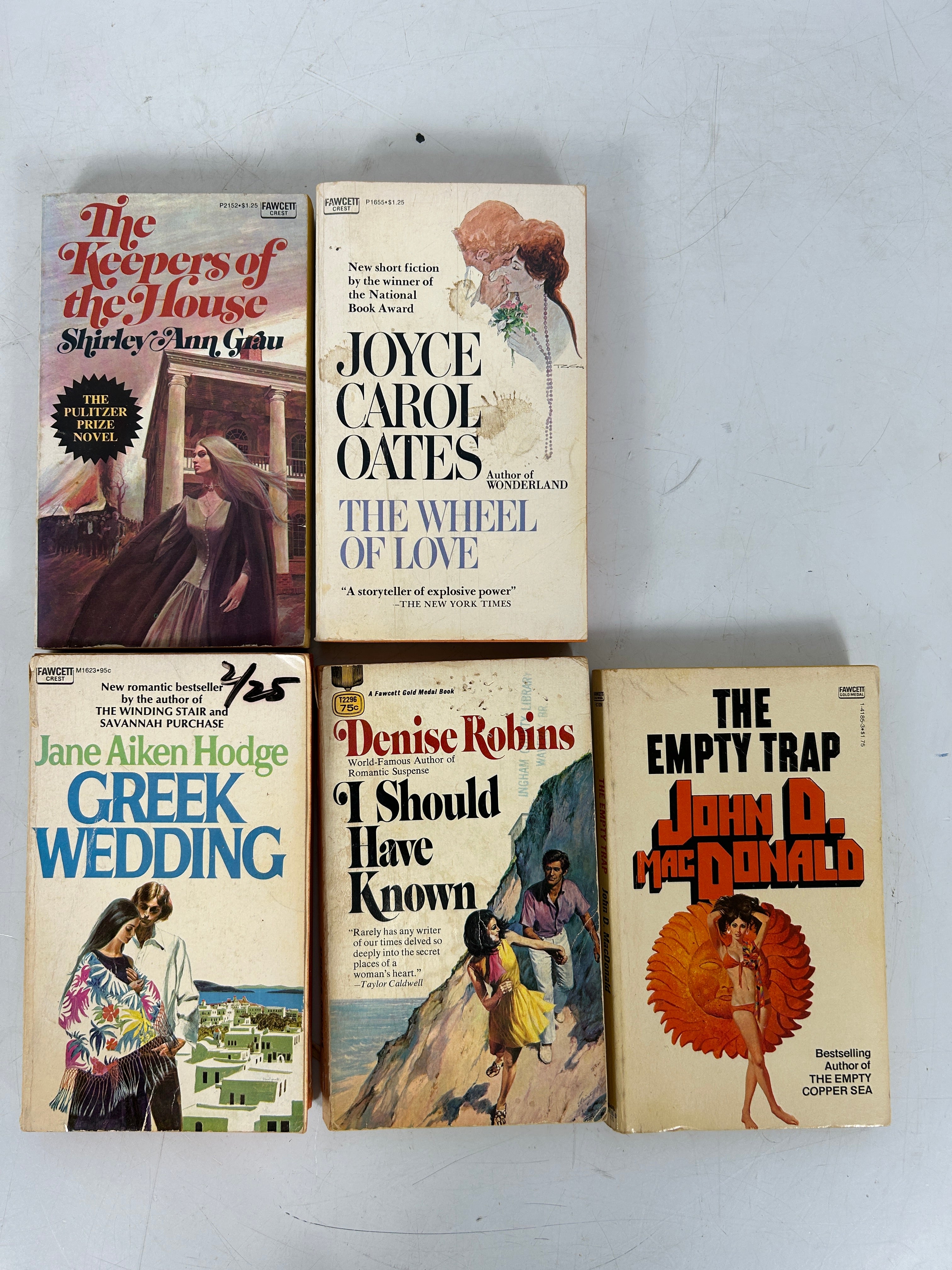 Lot of 5 Fawcett Crest  Historical Vintage Romantic Suspense SC
