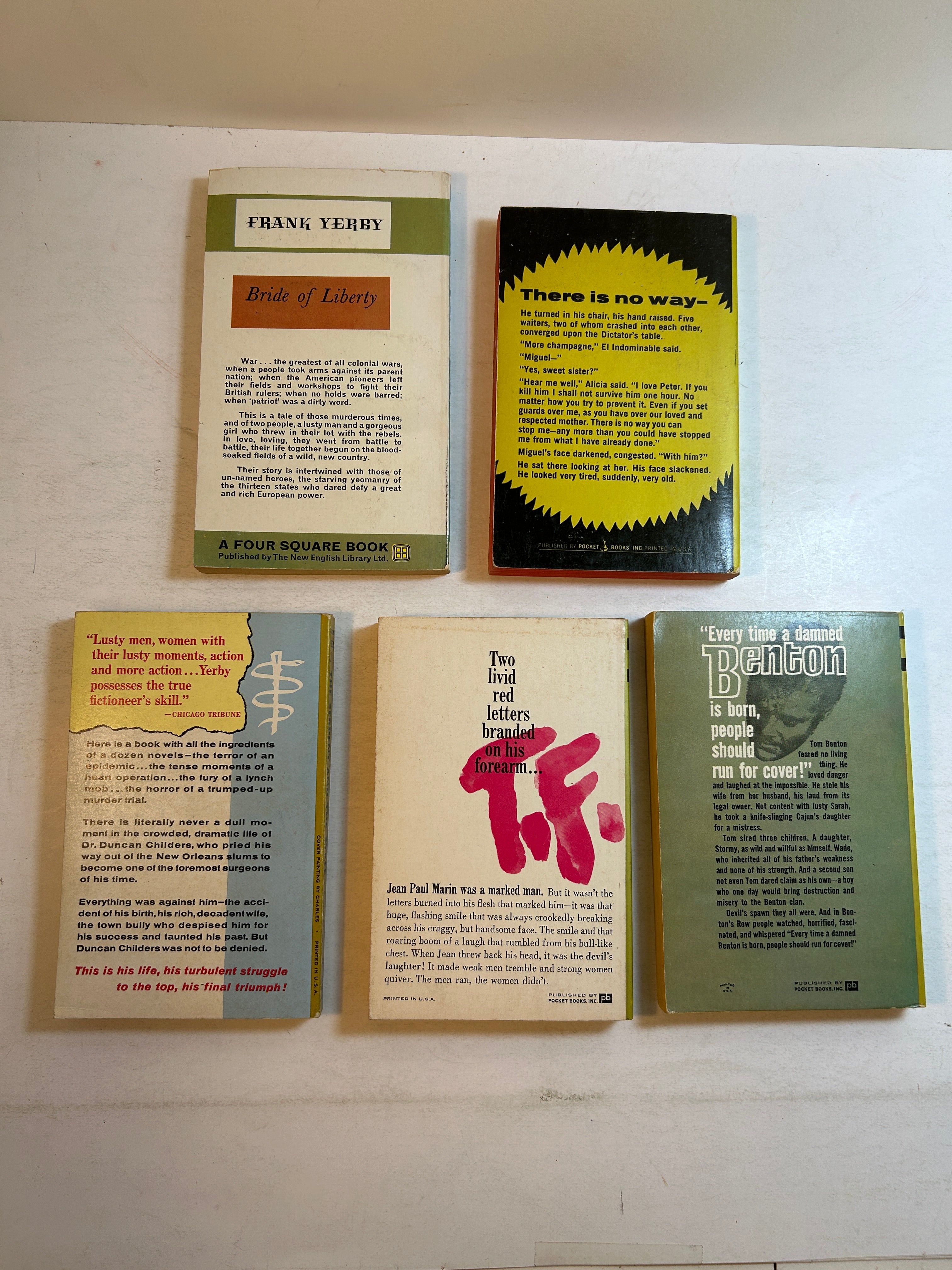 Lot of 5 Frank Yerby Novels 1959-1965 SC