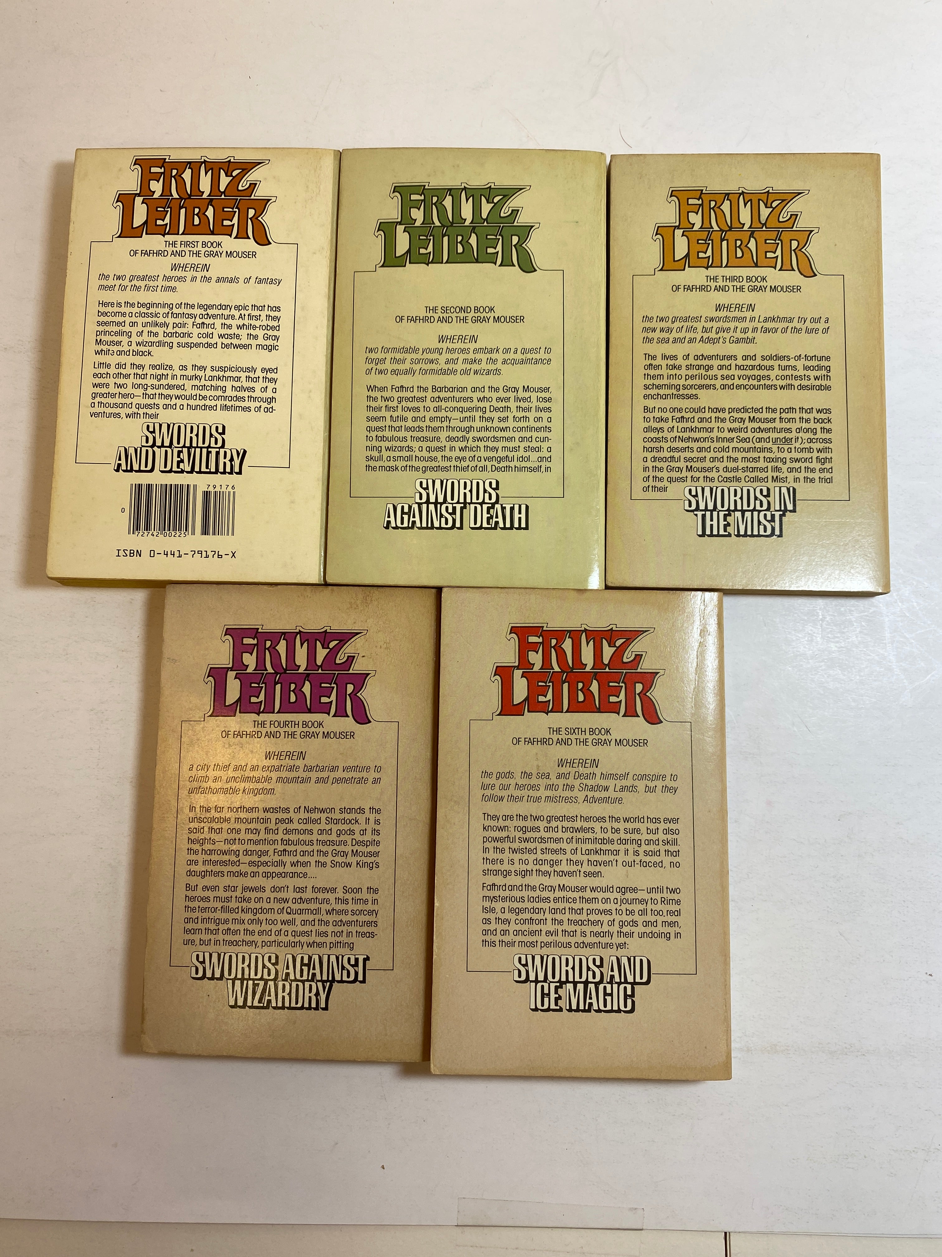 Lot of 5 Fritz Leiber Fafhrd Series 1970-1981