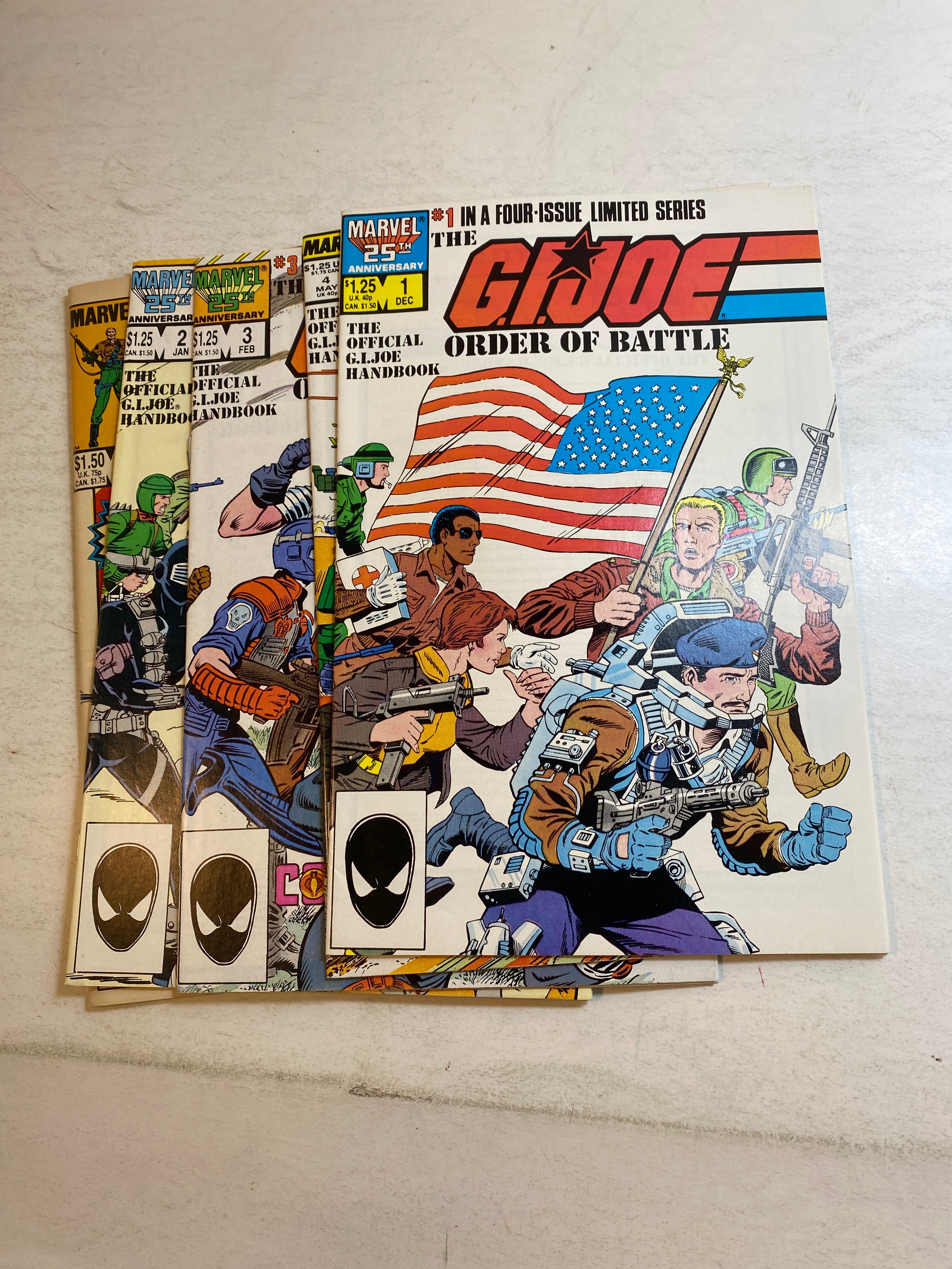 Lot of 5 GI Joe Order of Battle/Yearbook Marvel Comics 1986-1987