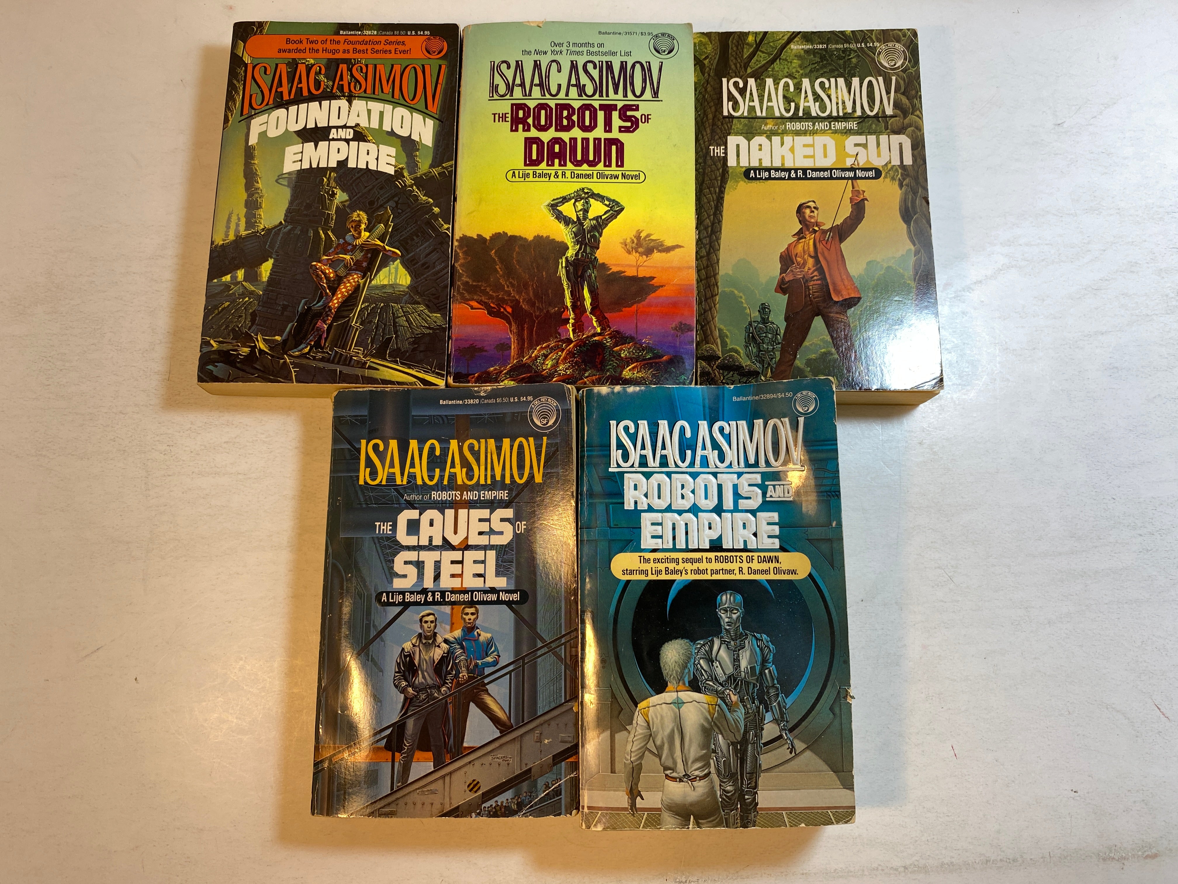 Lot of 5 Isaac Asimov Sci-fi paperbacks 1984-1989