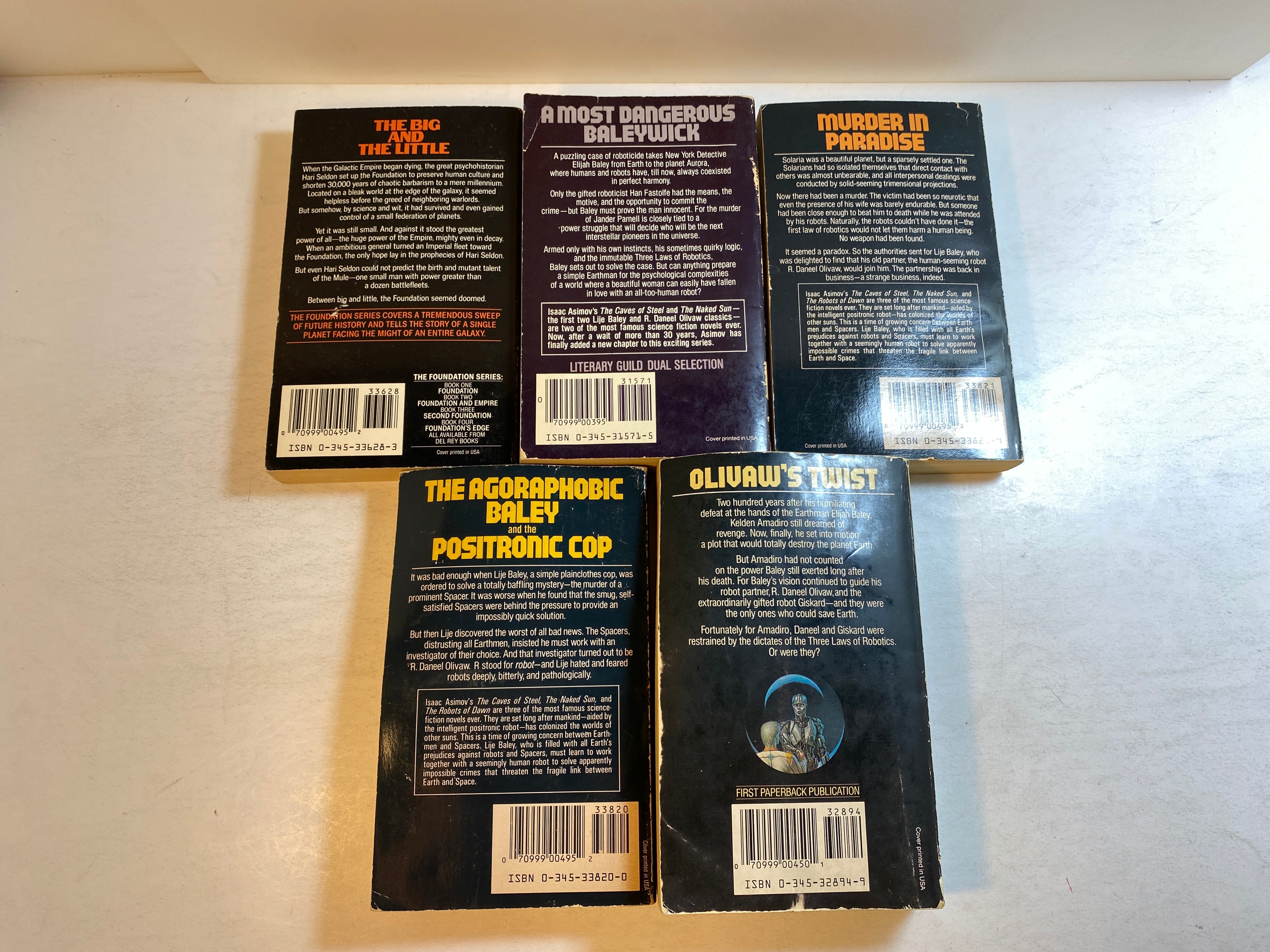 Lot of 5 Isaac Asimov Sci-fi paperbacks 1984-1989