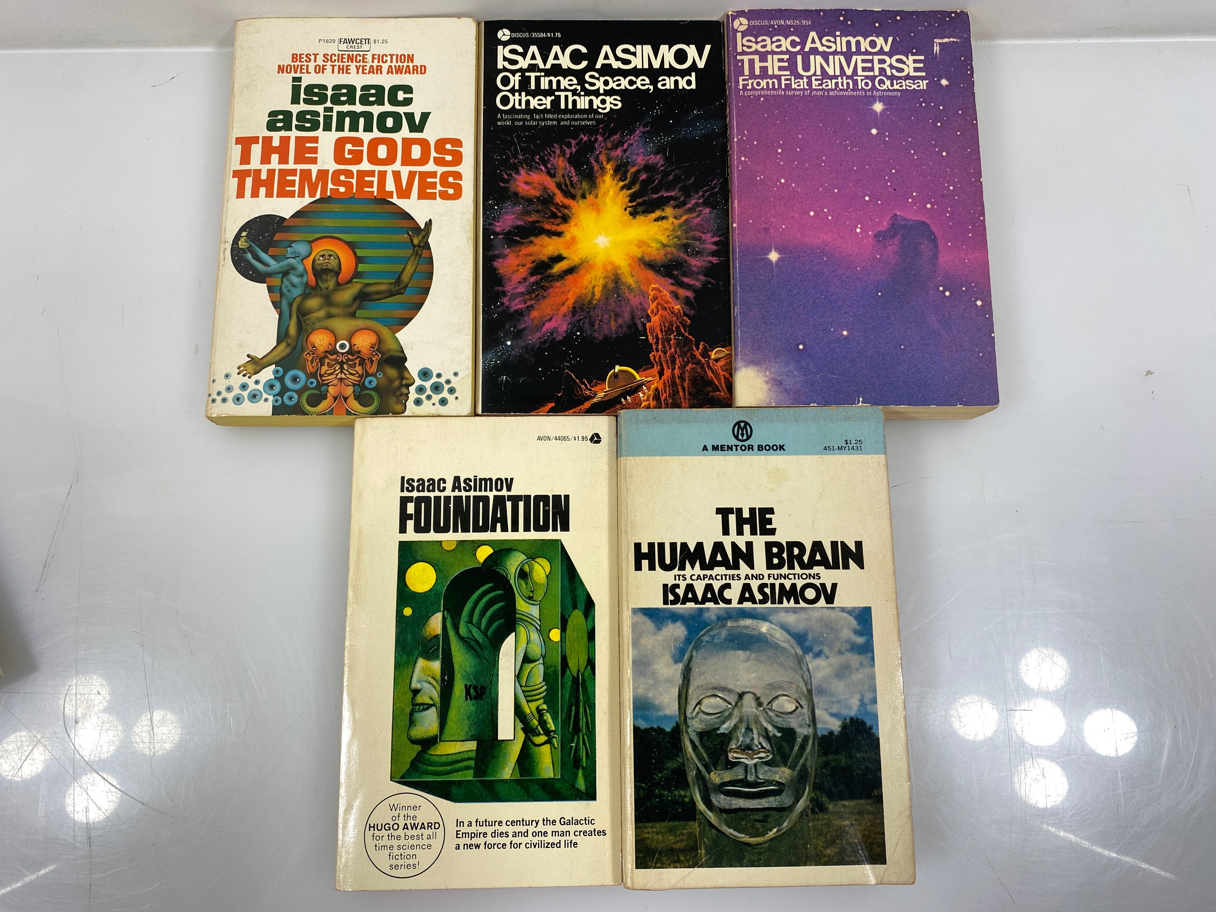Lot of 5 Isaac Asimov Vintage Paperbacks 1965-1975