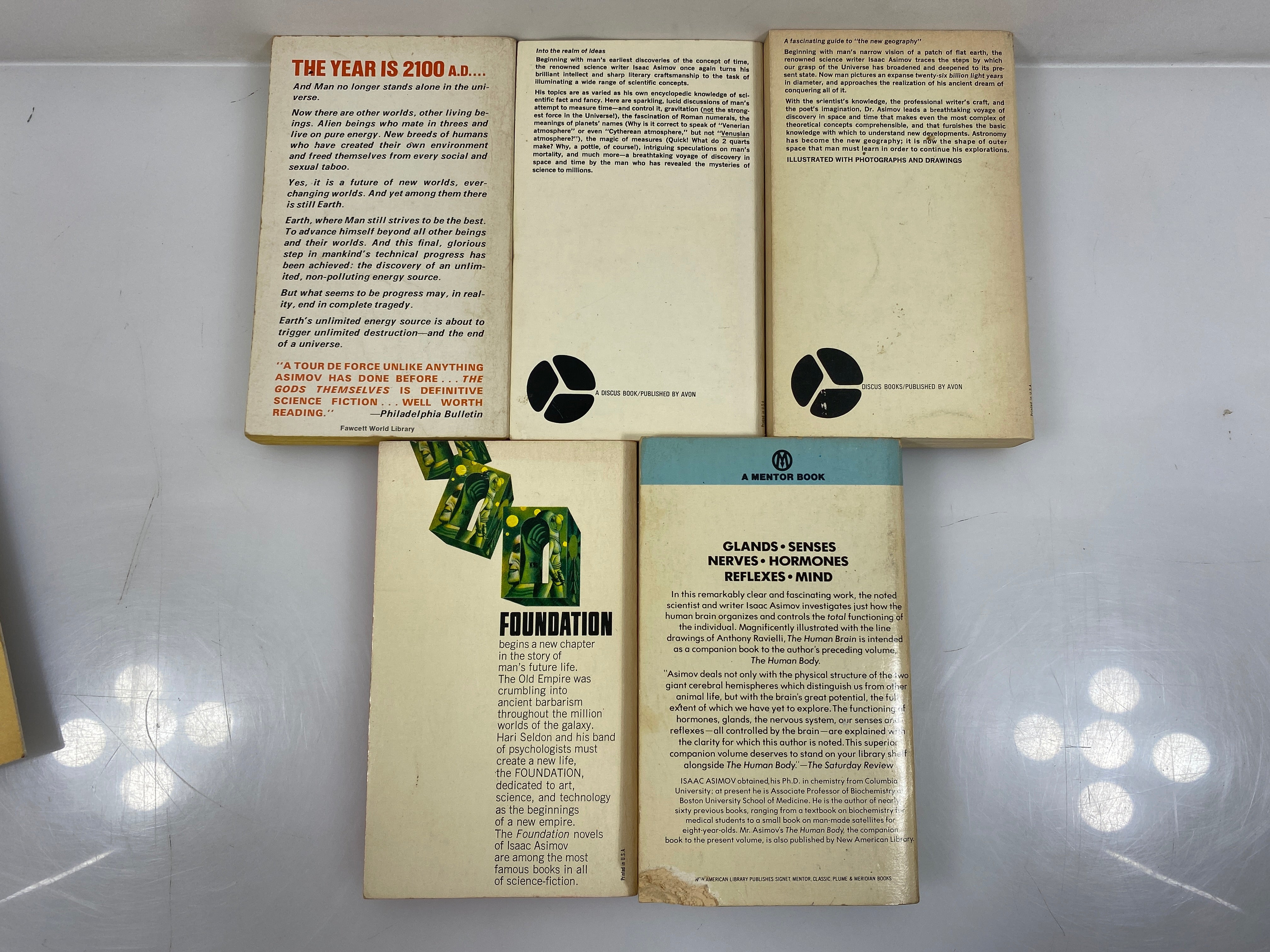 Lot of 5 Isaac Asimov Vintage Paperbacks 1965-1975