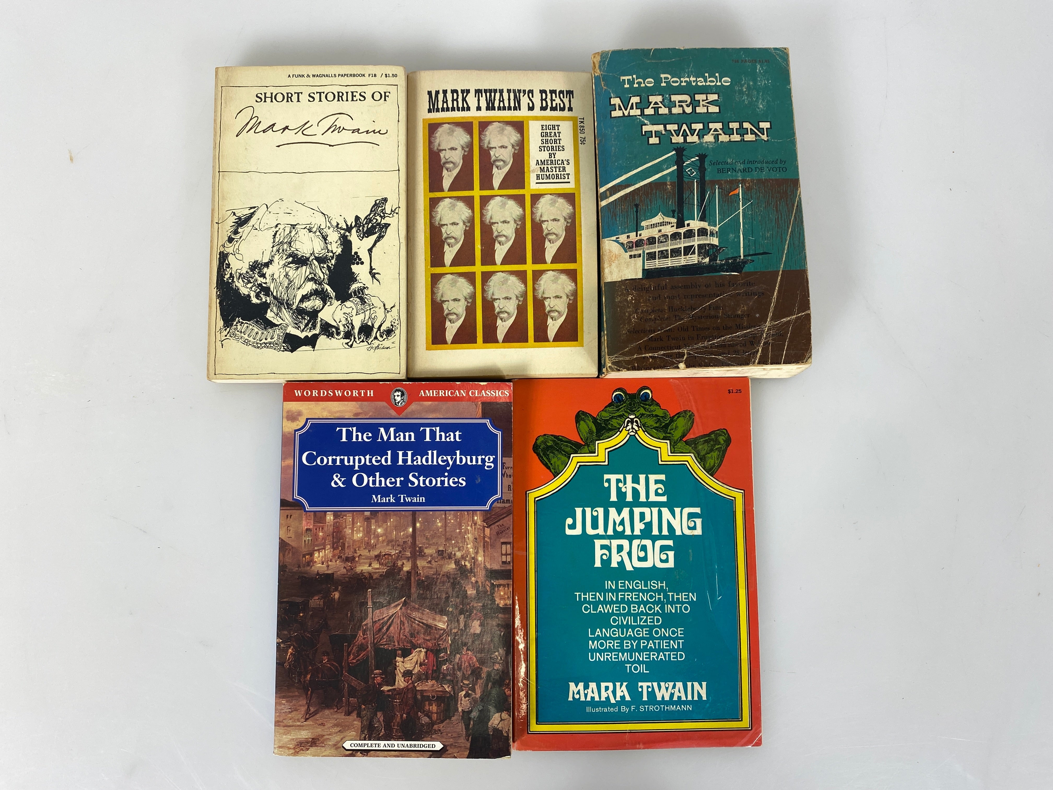Lot of 5 Mark Twain vintage paperbacks 1968-1996