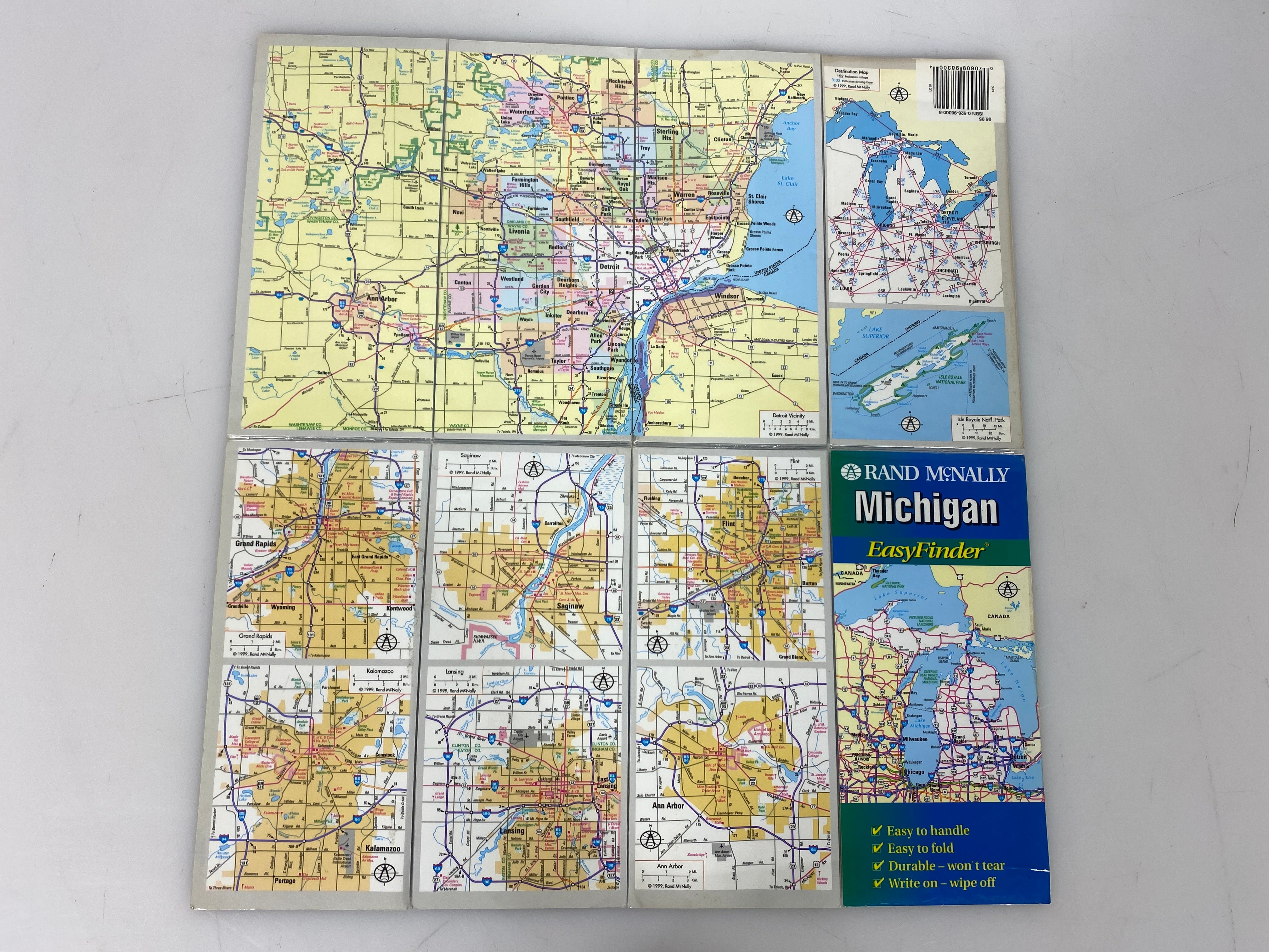 Lot of 5 Michigan/Lansing Maps & Pamphlets Rand McNally/Universal Map