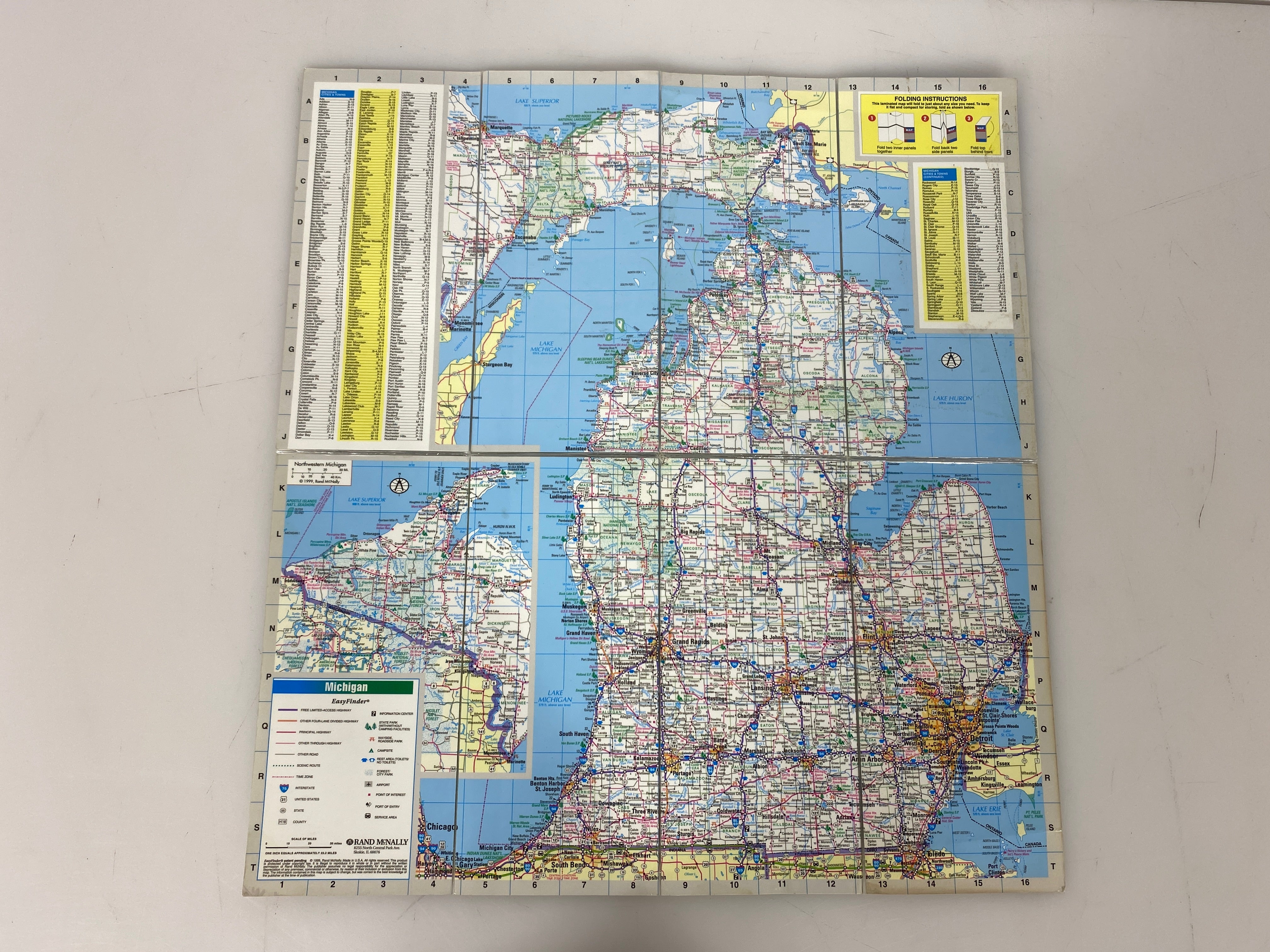 Lot of 5 Michigan/Lansing Maps & Pamphlets Rand McNally/Universal Map
