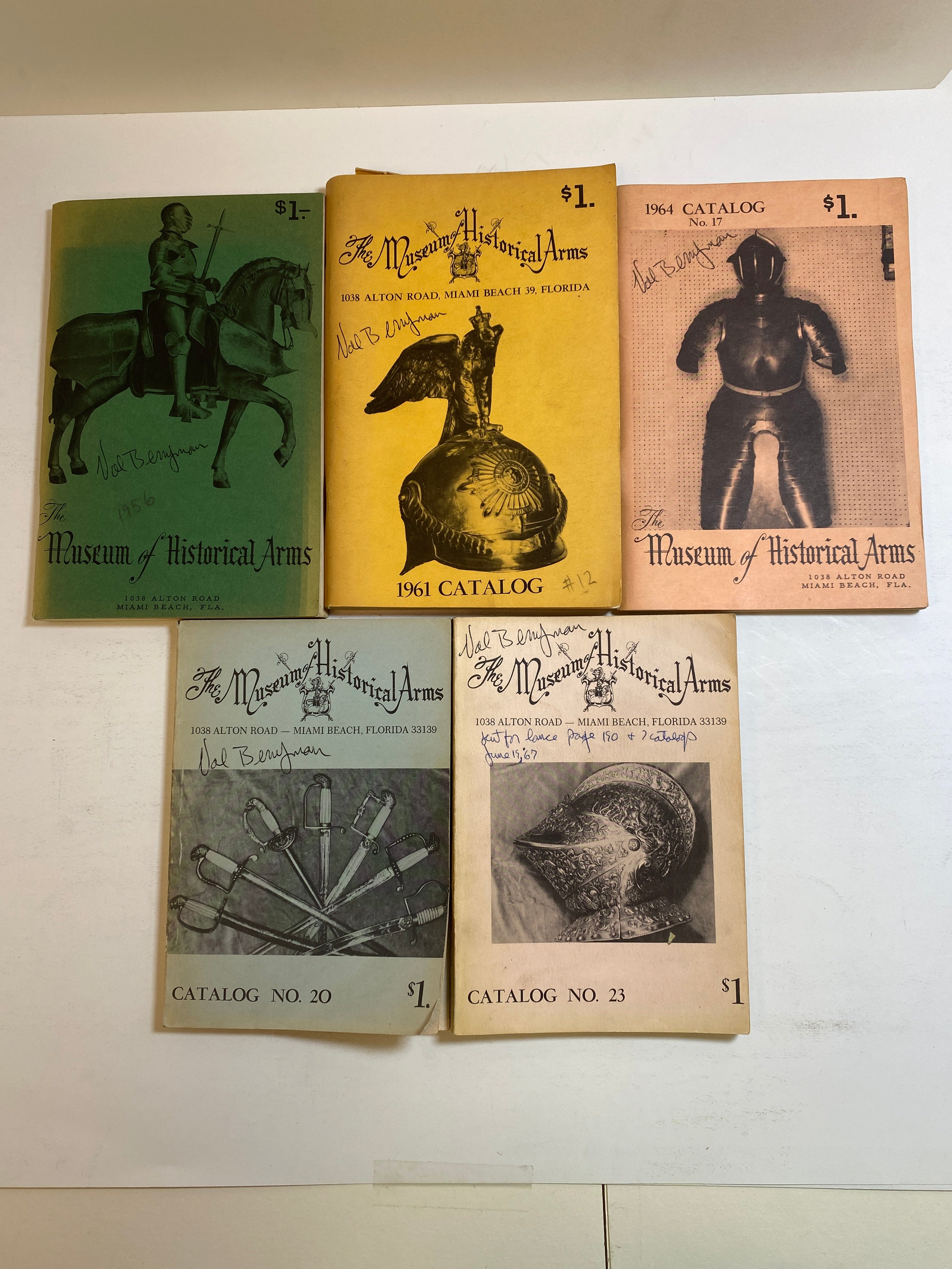 Lot of 5 Museum of Historical Arms Catalogs 1956-1964