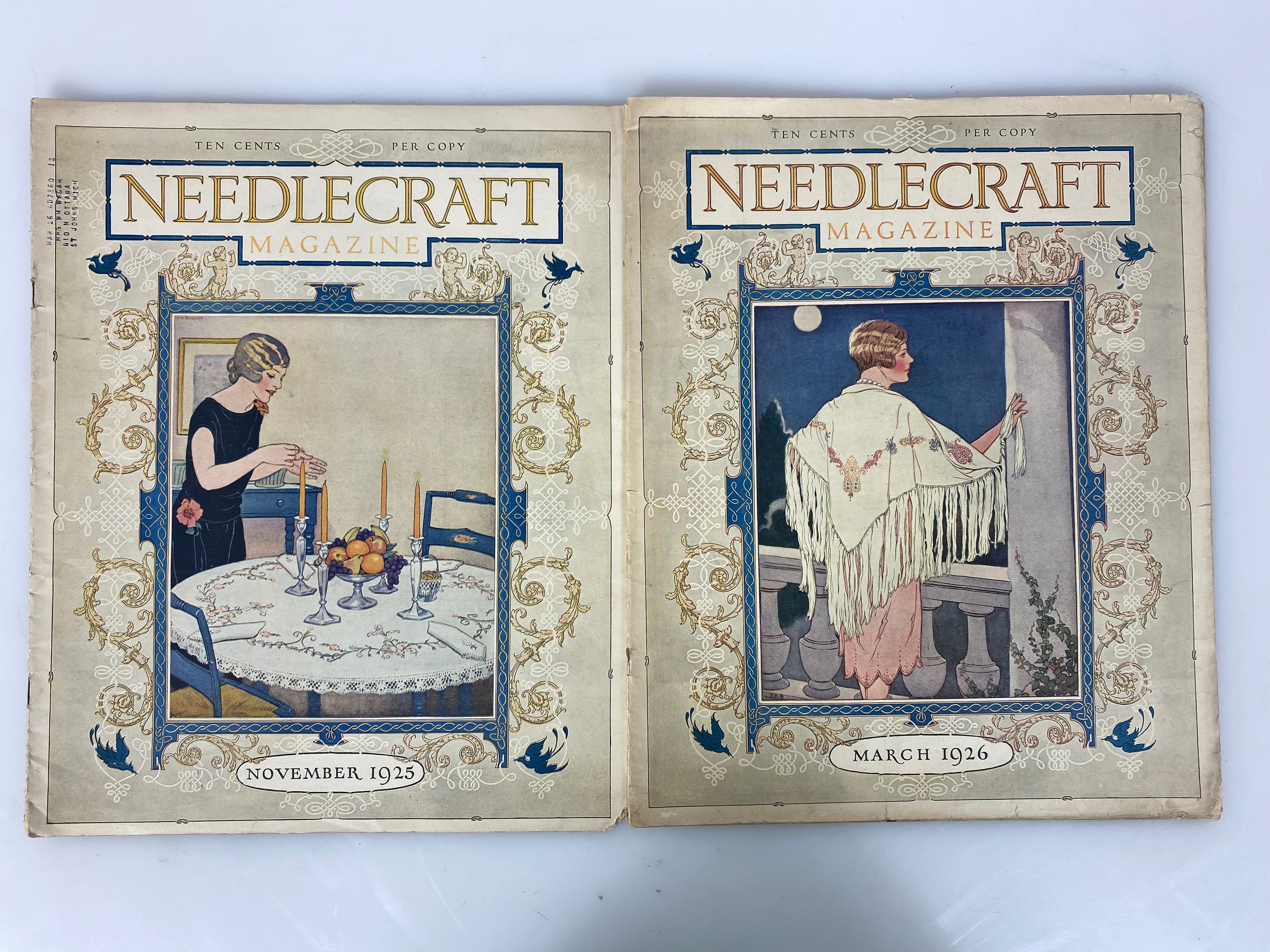 Lot of 5 Needlecraft vintage sewing magazines 1923-1928