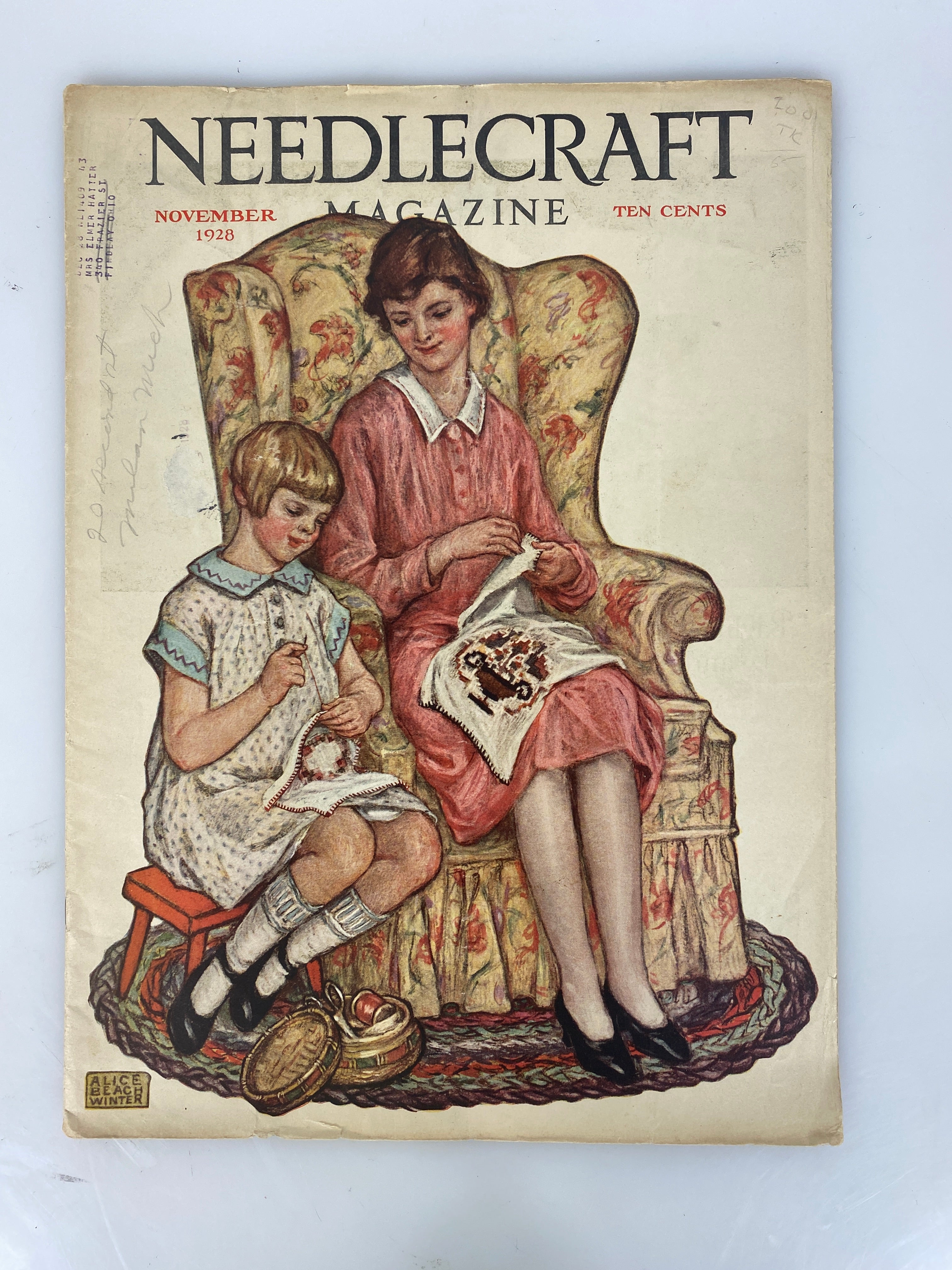 Lot of 5 Needlecraft vintage sewing magazines 1923-1928