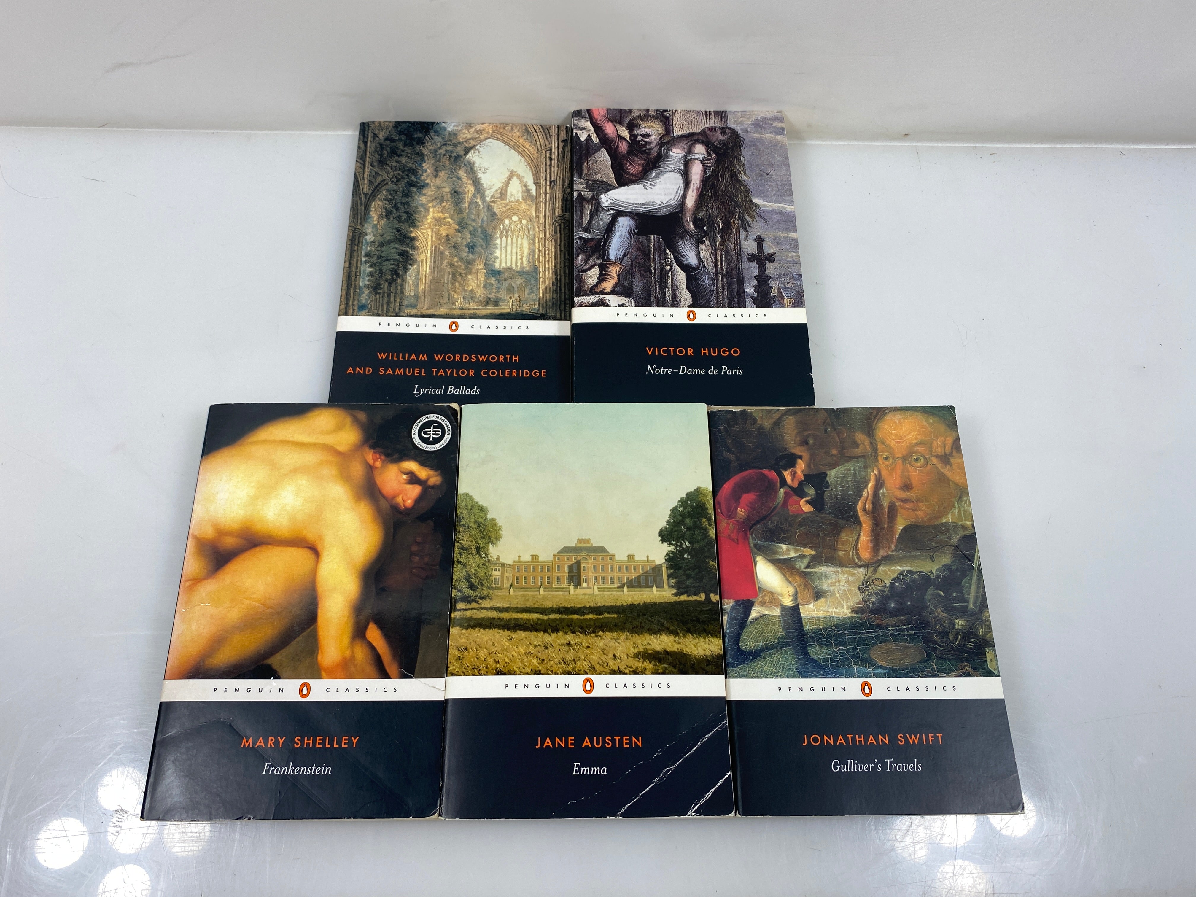 Lot of 5 Penguins Classics Swift/Austen/Shelley/Hugo/Wordsworth & Coleridge SC