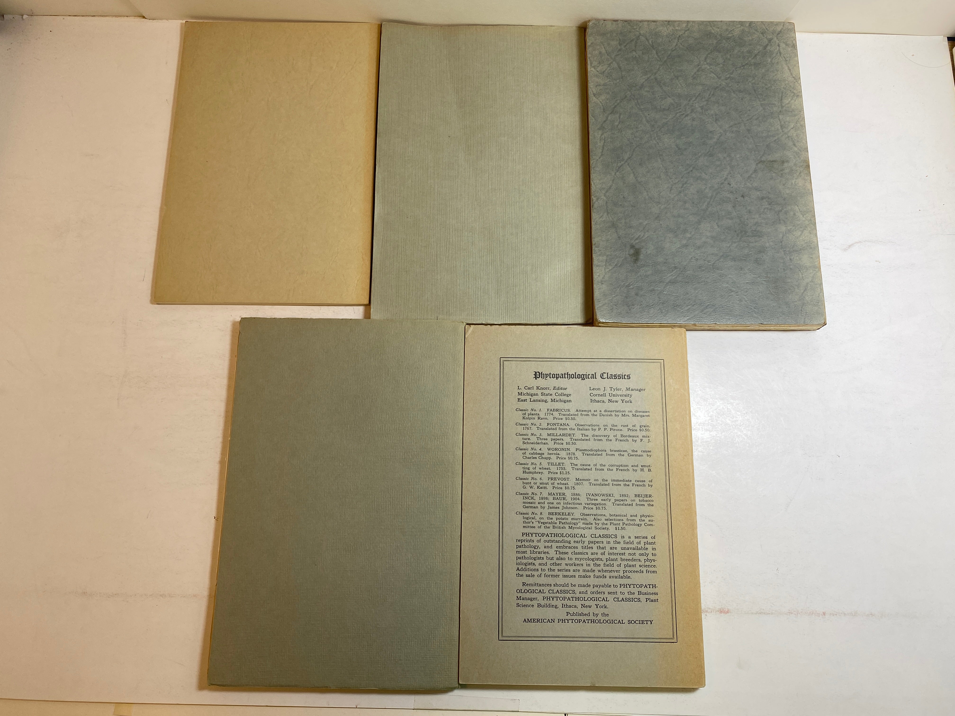 Lot of 5 Phytopatholigical Classics 1932-1948