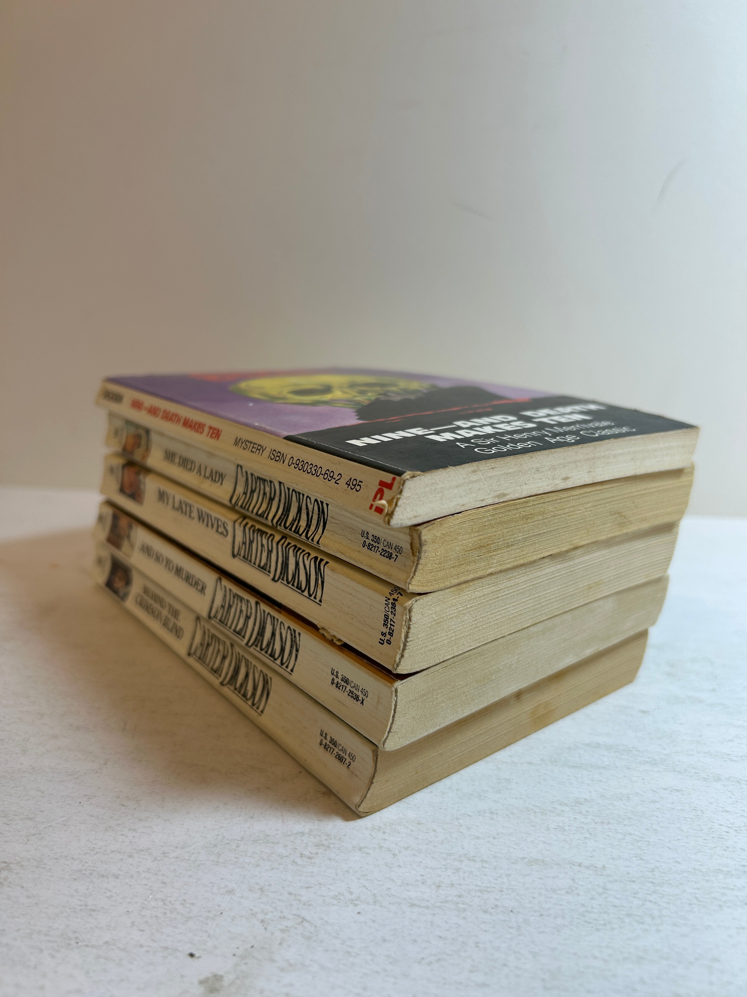 Lot of 5 " Sir Henry Merrivale" Series by Carter Dickson Mystery Zebra/iPL PB