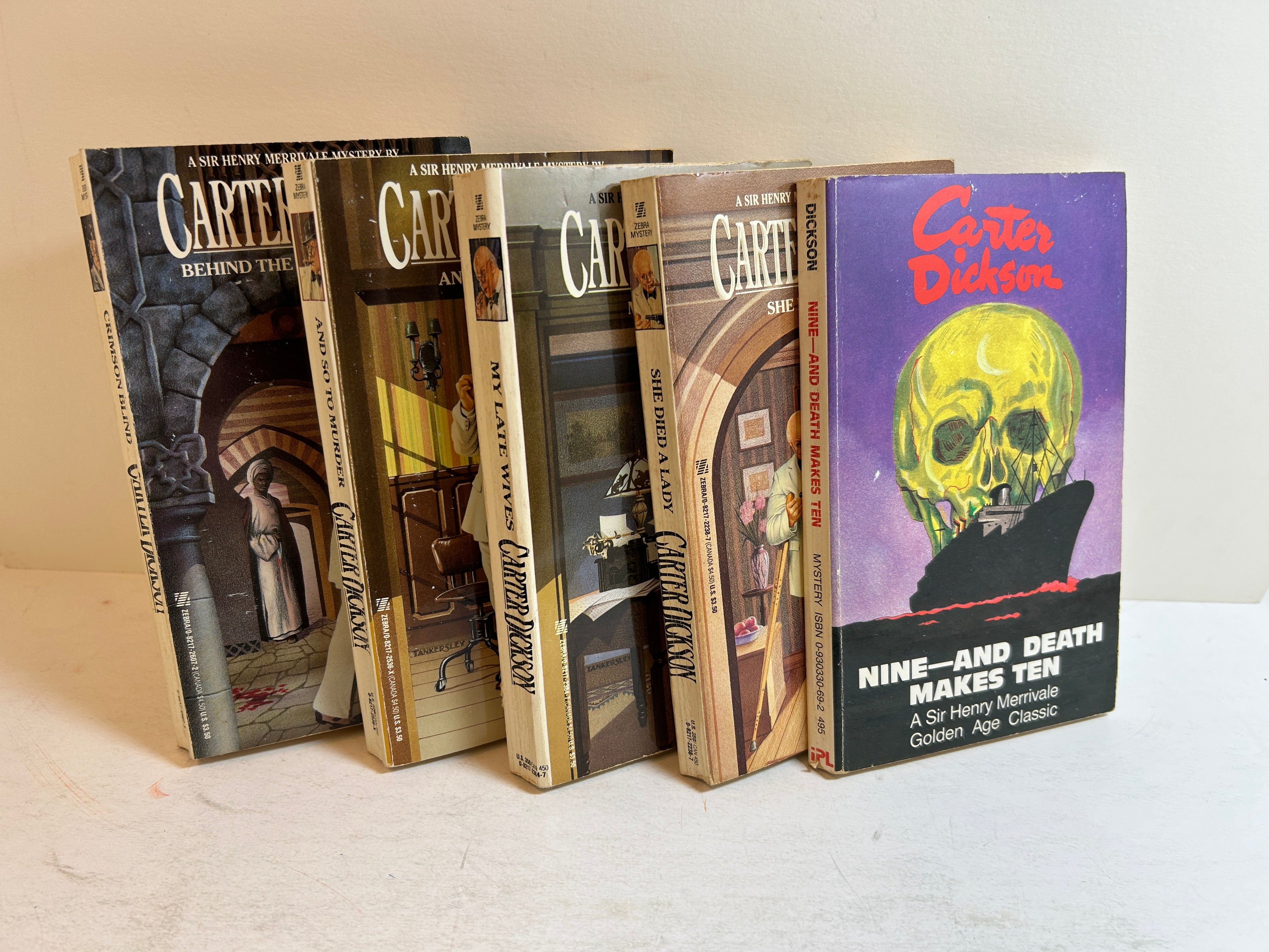 Lot of 5 " Sir Henry Merrivale" Series by Carter Dickson Mystery Zebra/iPL PB