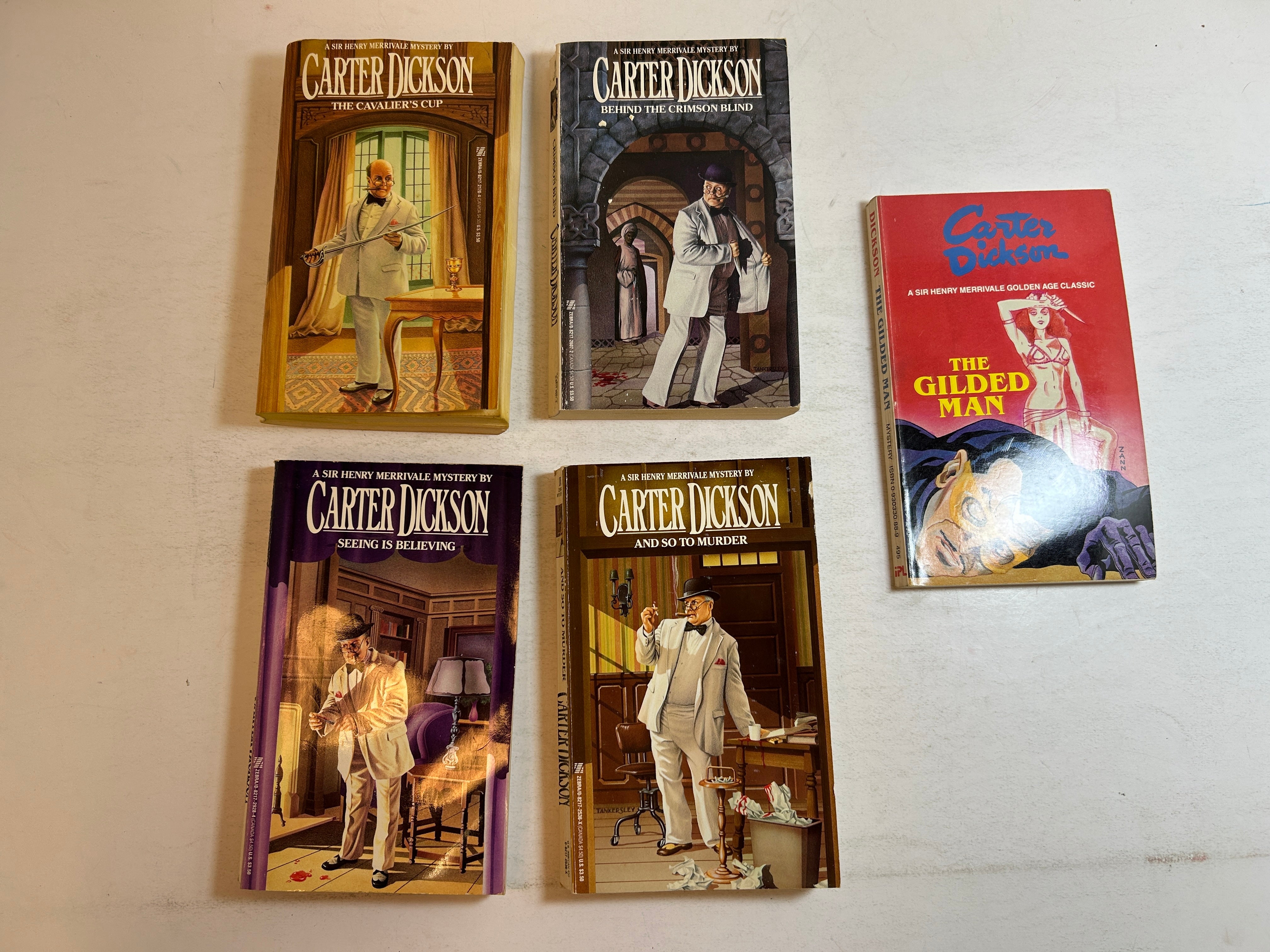 Lot of 5 " Sir Henry Merrivale" Series by Carter Dickson Mystery Zebra/iPL SC