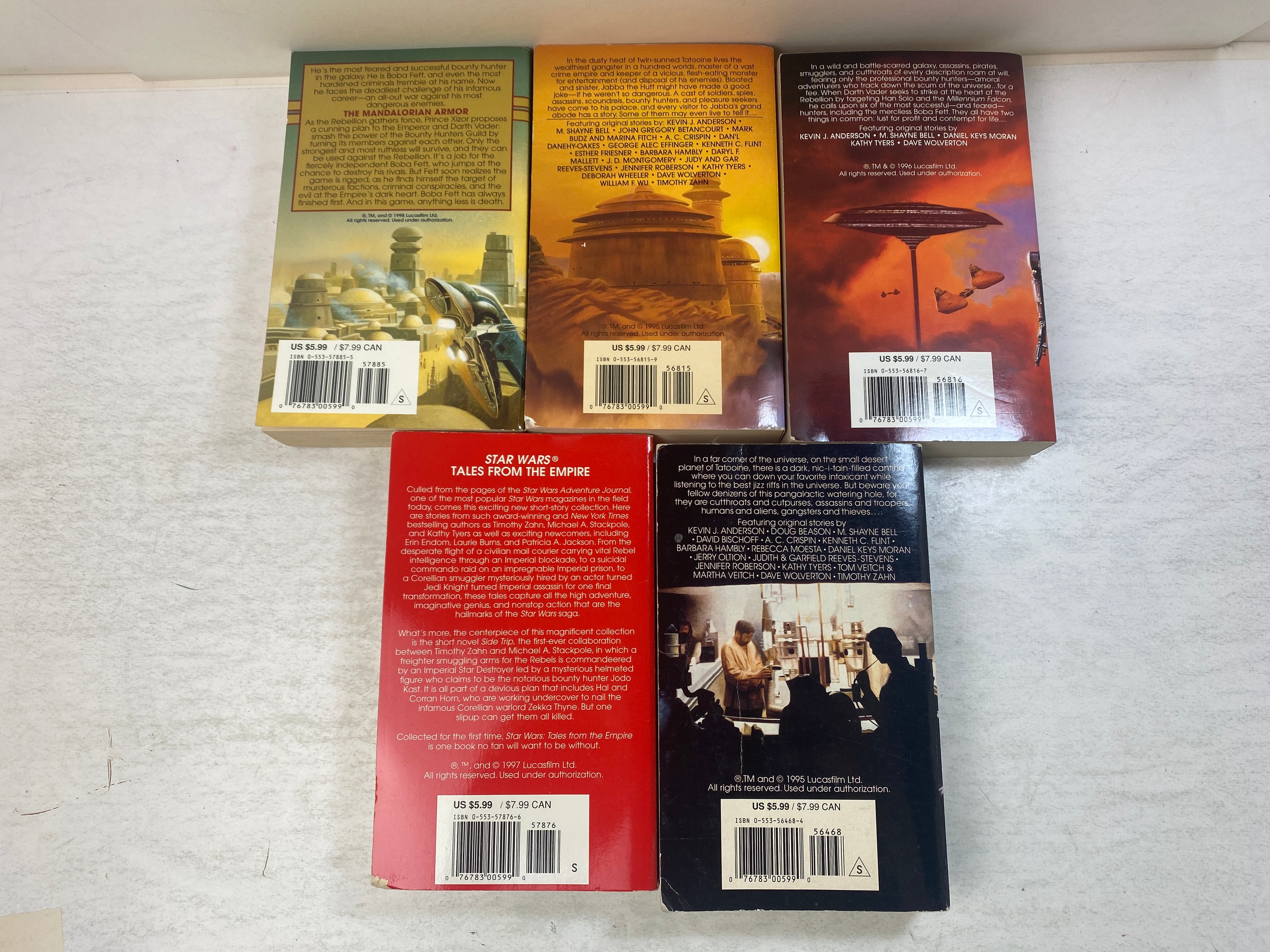 Lot of 5 Star Wars Paperbacks 1995-1998