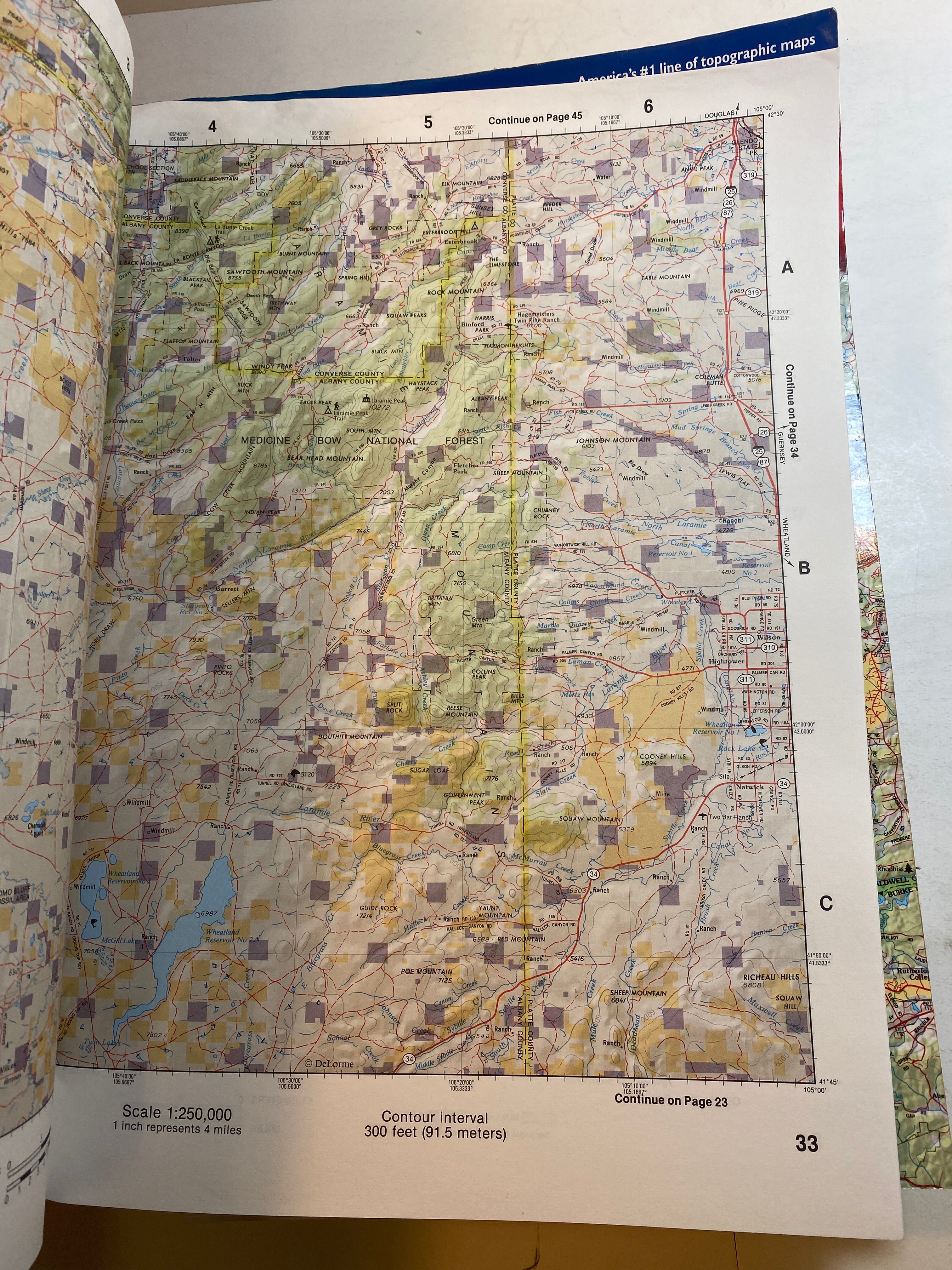 Lot of 5 US Atlas & Gazetteers California Wyoming NC Colorado