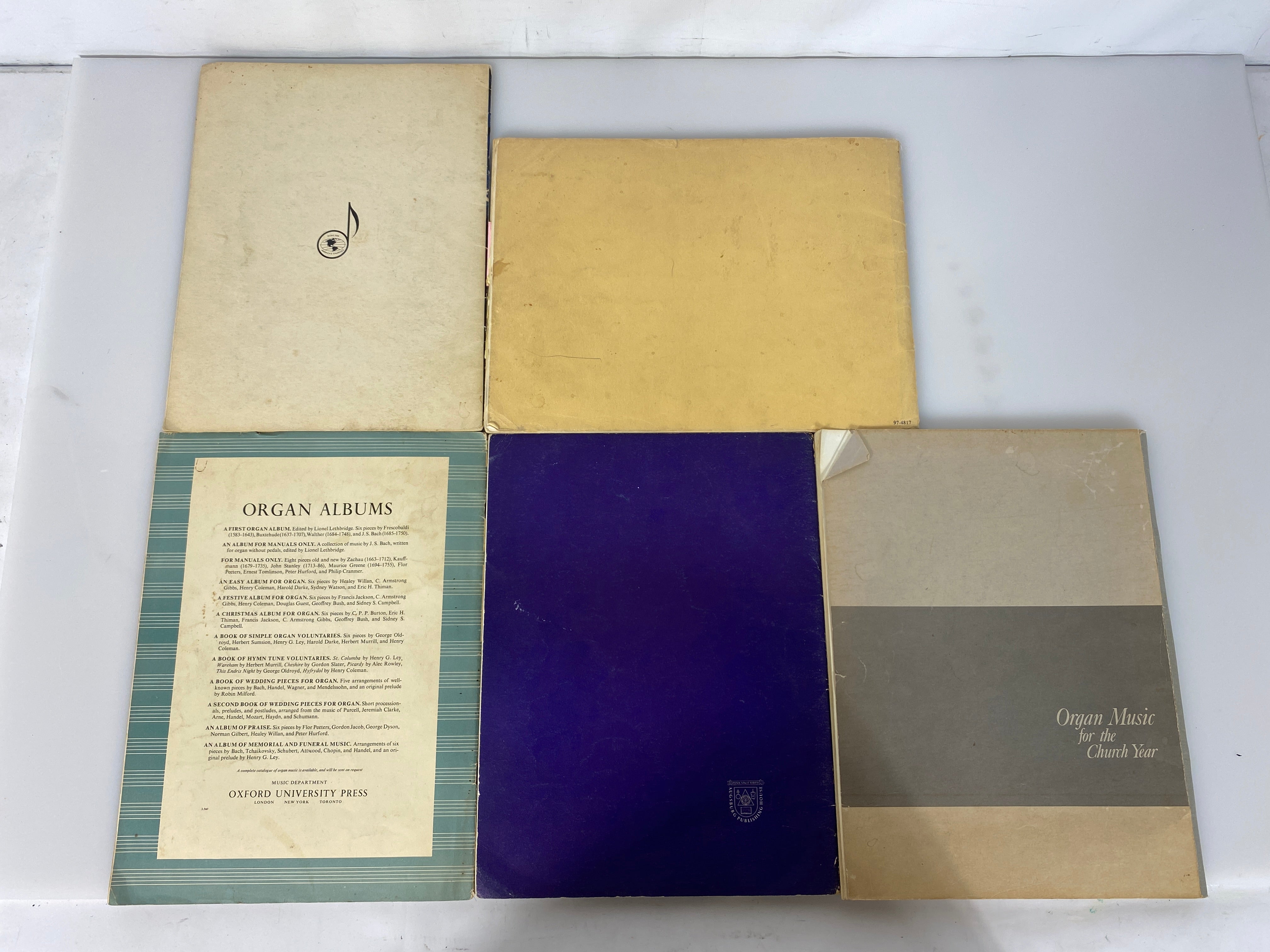 Lot of 5 Vintage Church Organ Music Books by Cassler/Thomas/Coleman/Bach SC