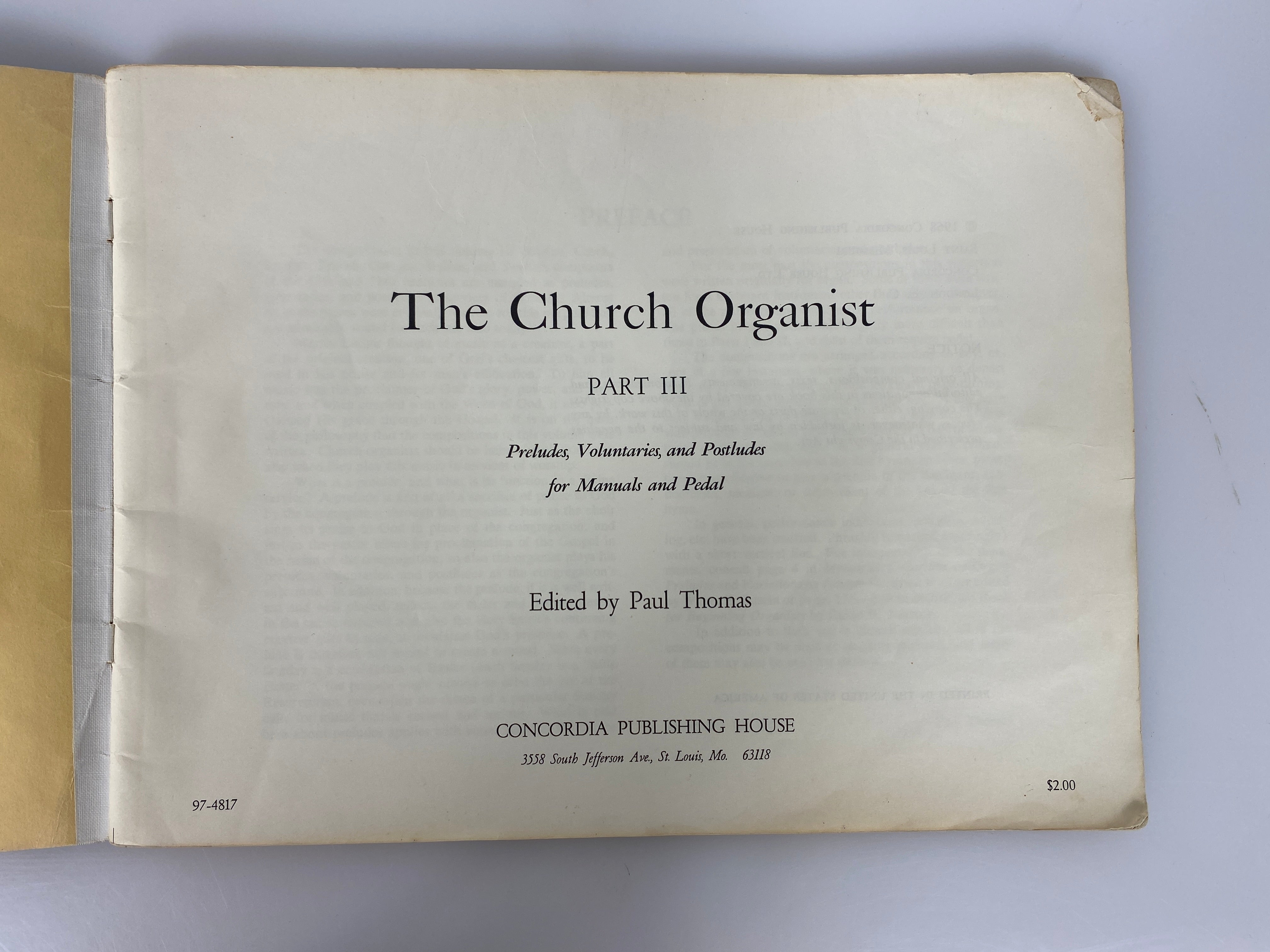 Lot of 5 Vintage Church Organ Music Books by Cassler/Thomas/Coleman/Bach SC