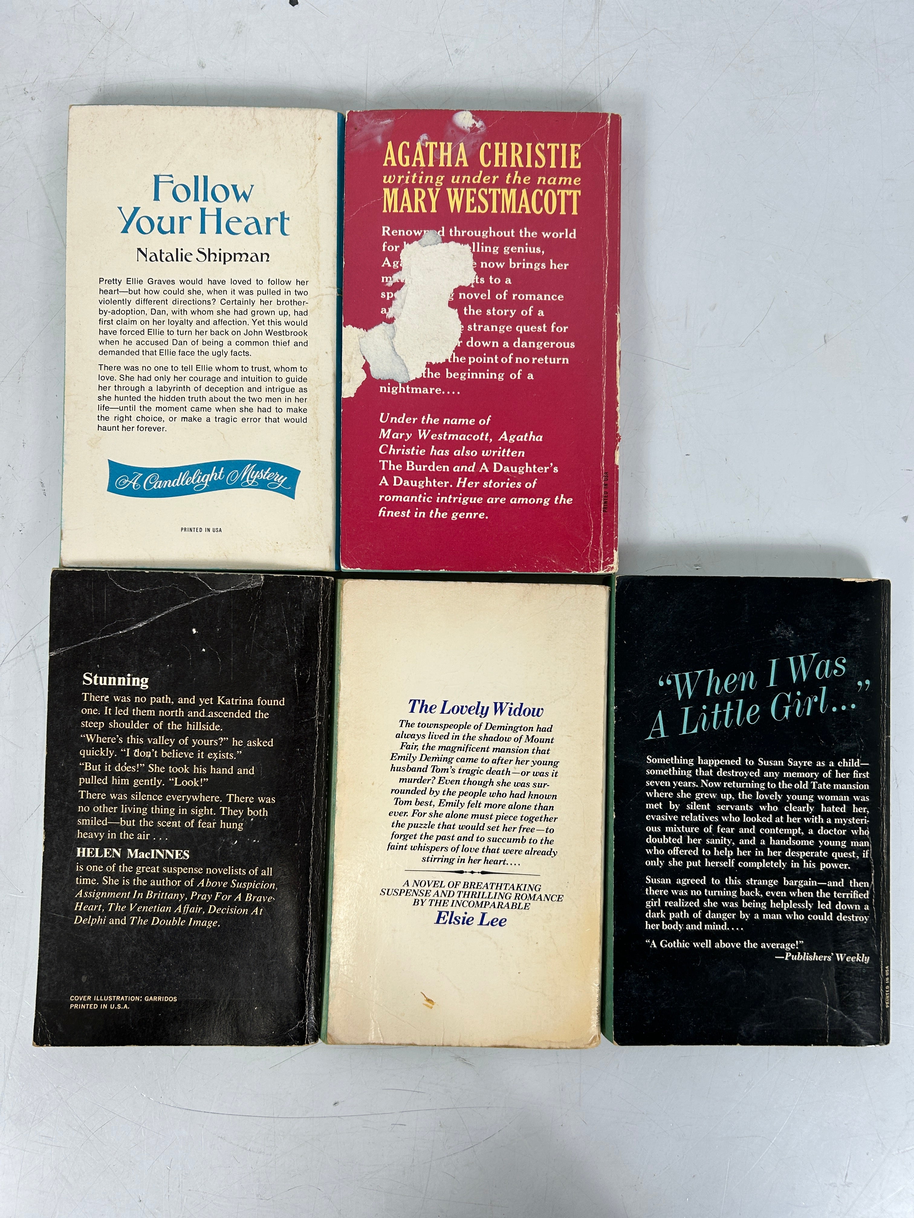 LOT OF 5 Vintage Dell Romance/Mystery Blue Edge 1967-1977 SC