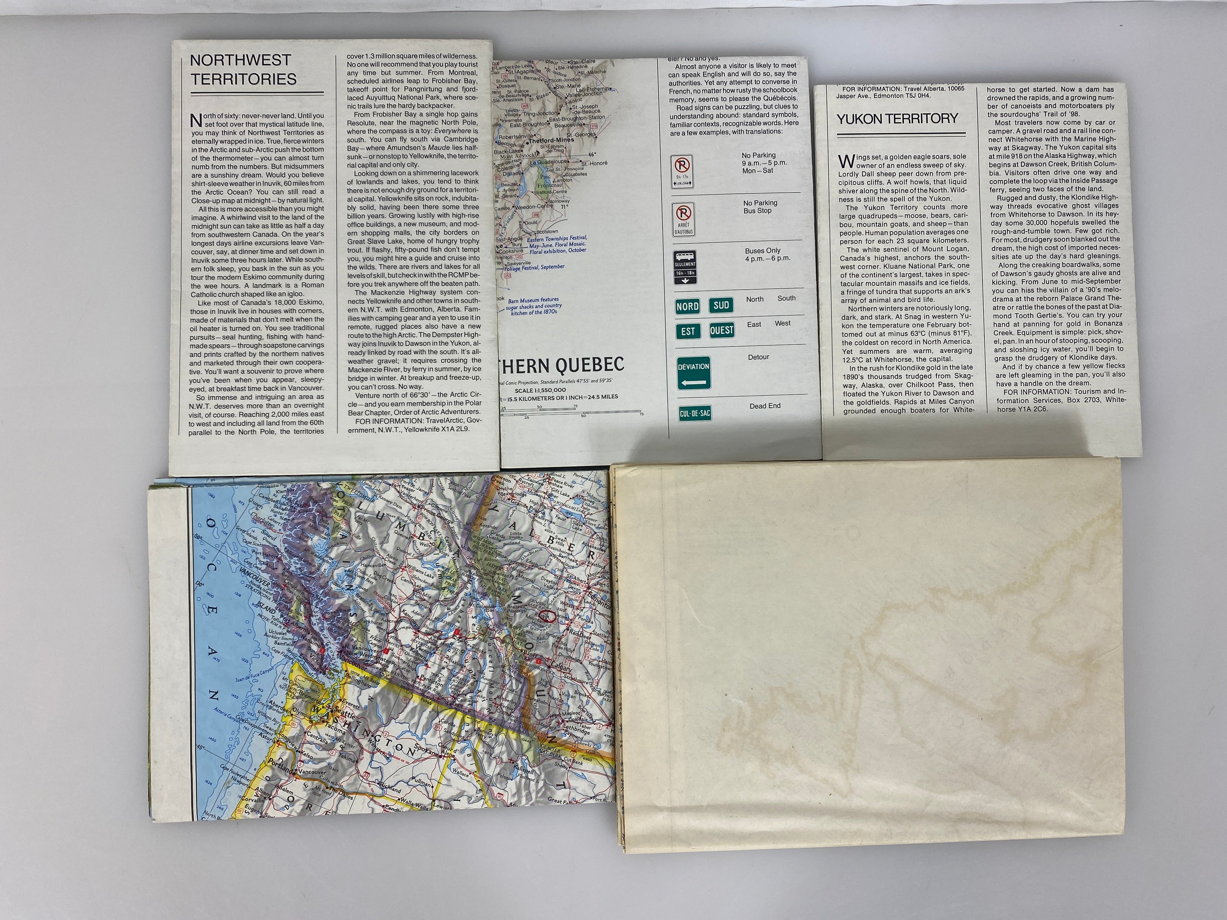 Lot of 5 Vintage Nat Geo Canada Maps: Close-Up Canada/Canada AK & Greenland