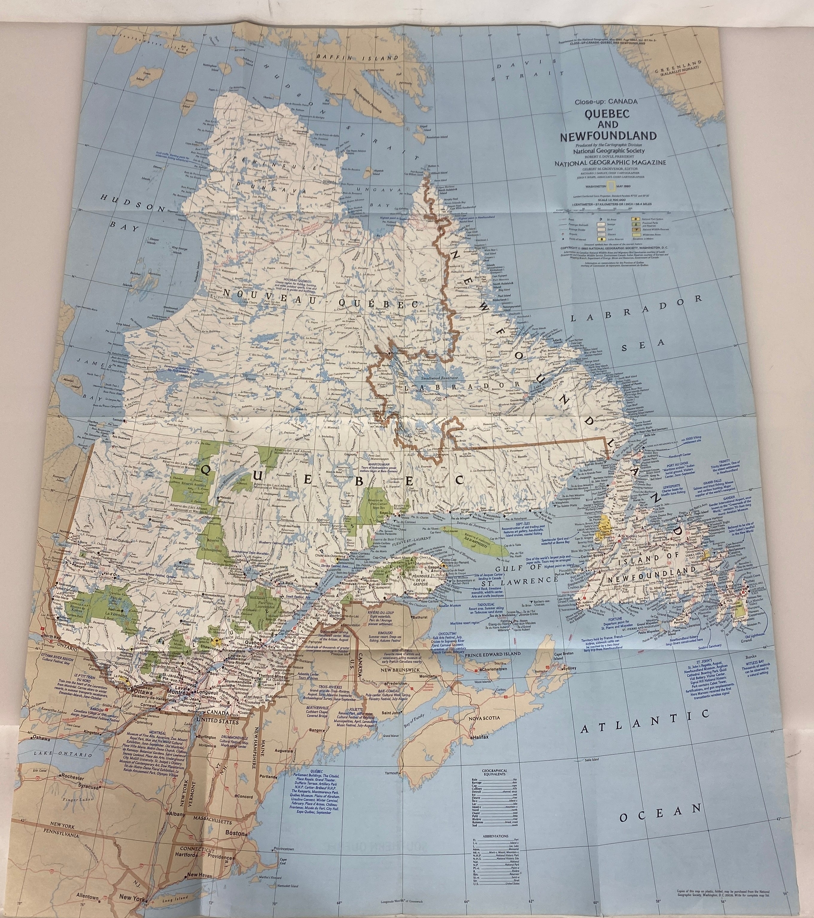 Lot of 5 Vintage Nat Geo Canada Maps: Close-Up Canada/Canada AK & Greenland