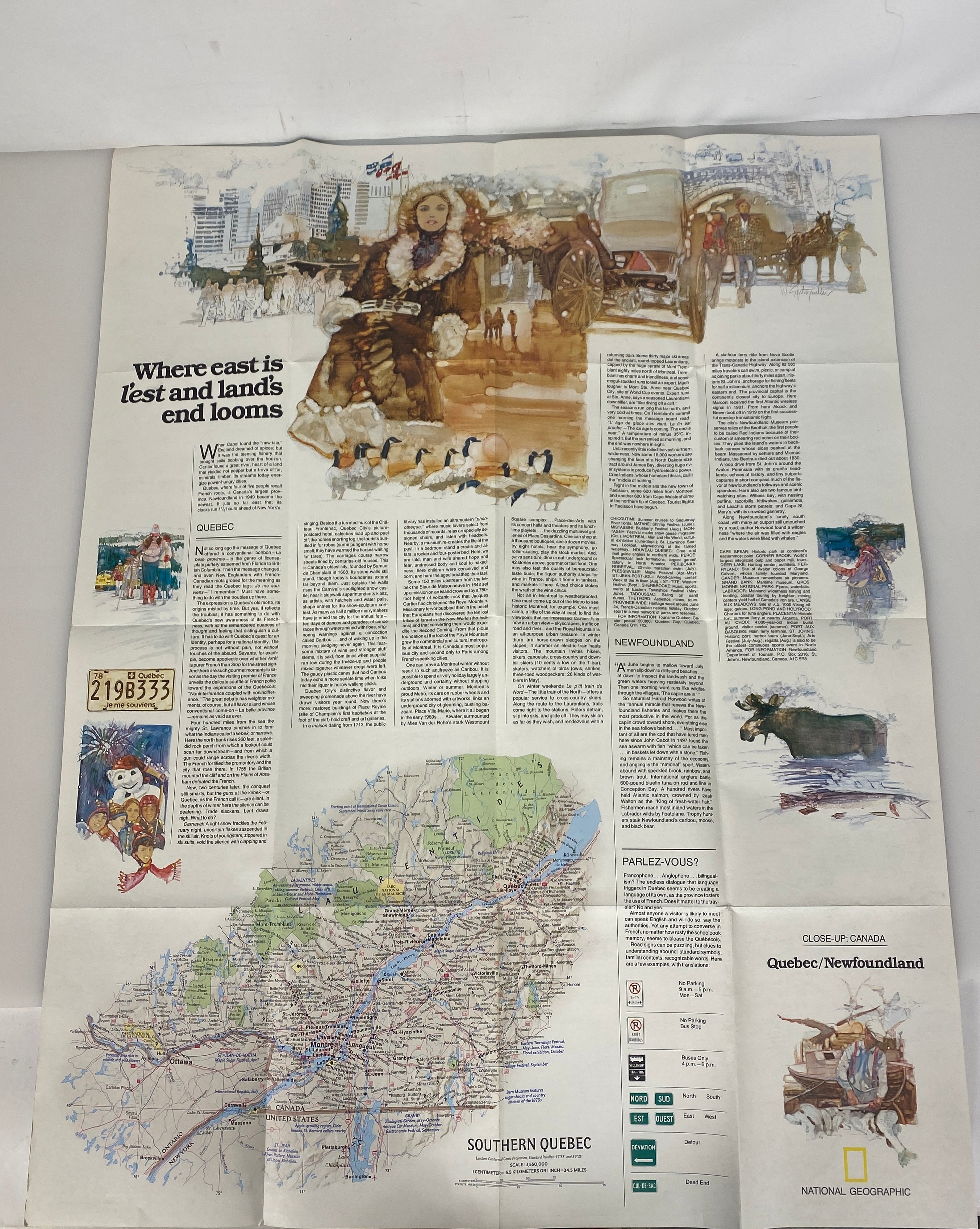 Lot of 5 Vintage Nat Geo Canada Maps: Close-Up Canada/Canada AK & Greenland