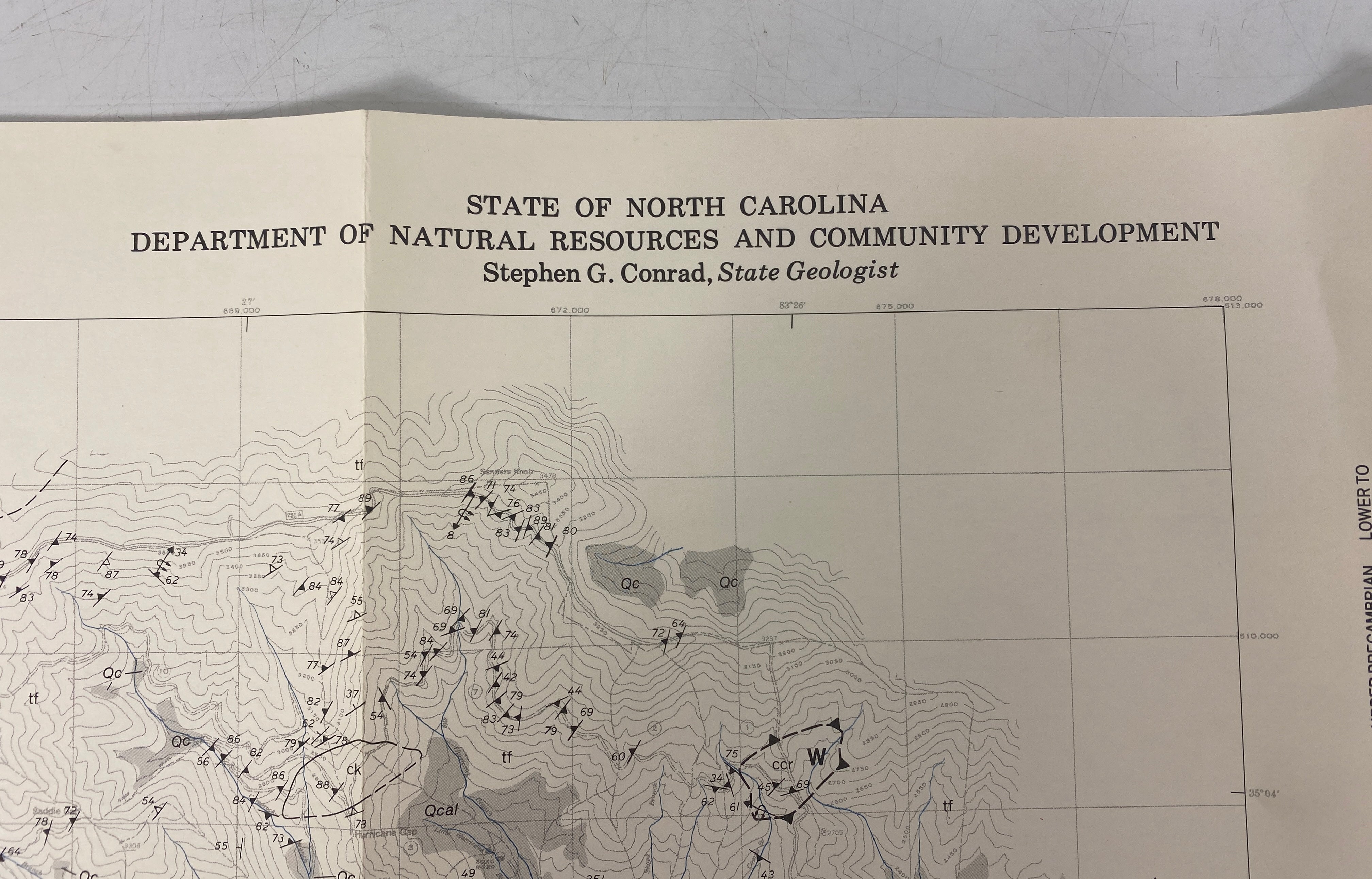 Lot of 5 Vintage North Carolina Geological Survey Wall Maps 1971-1992