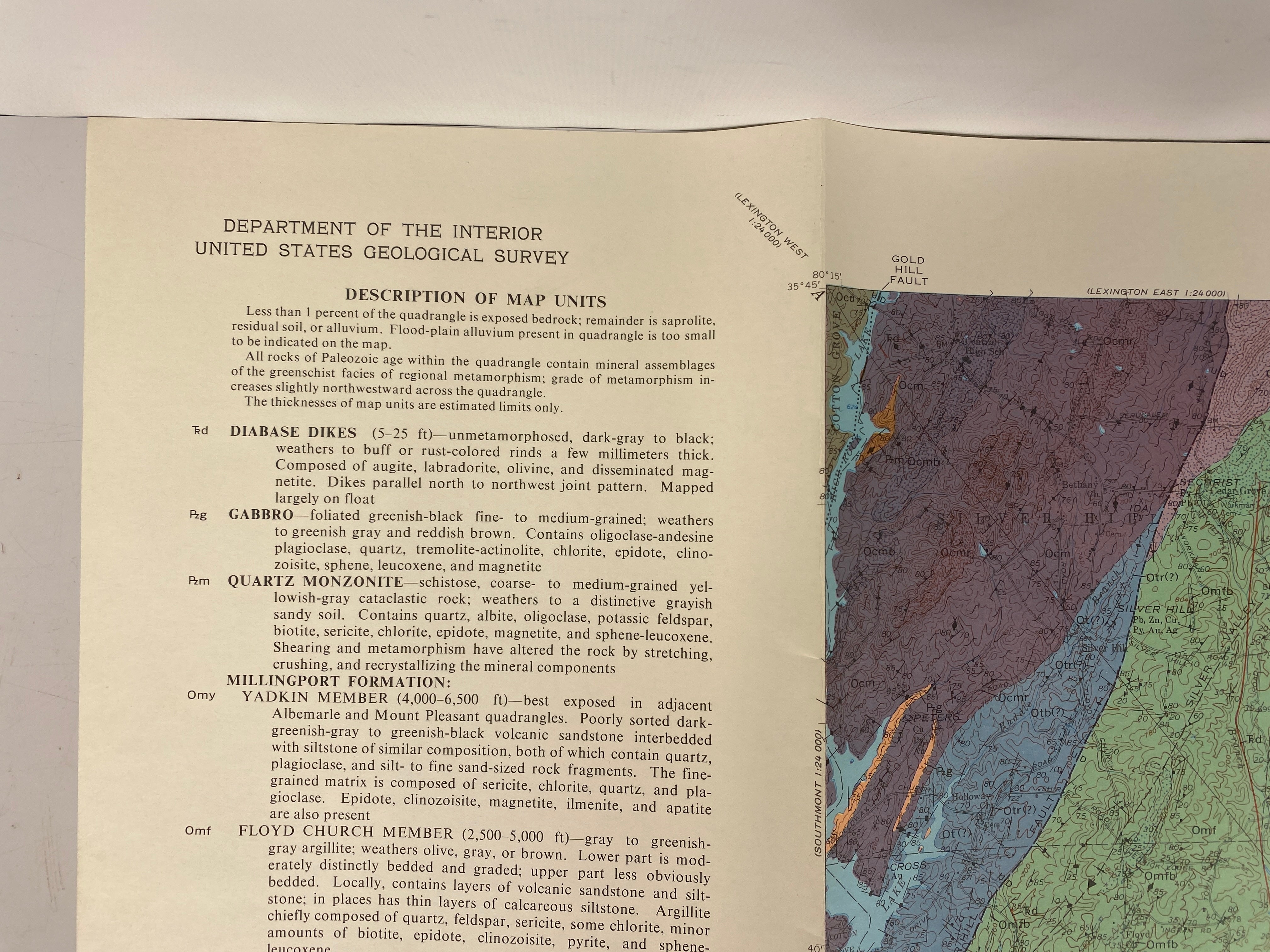 Lot of 5 Vintage North Carolina Geological Survey Wall Maps 1971-1992