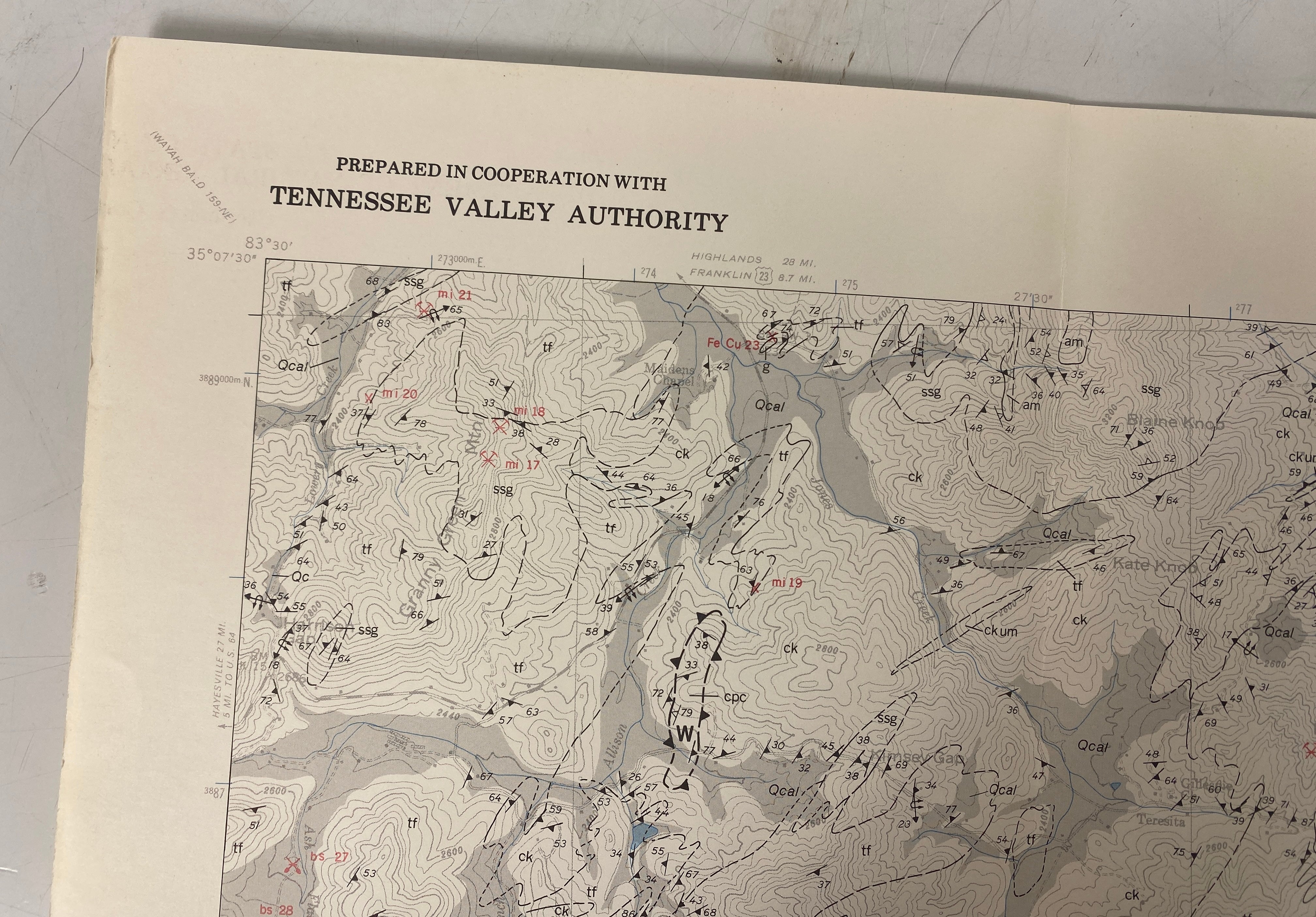 Lot of 5 Vintage North Carolina Geological Survey Wall Maps 1971-1992