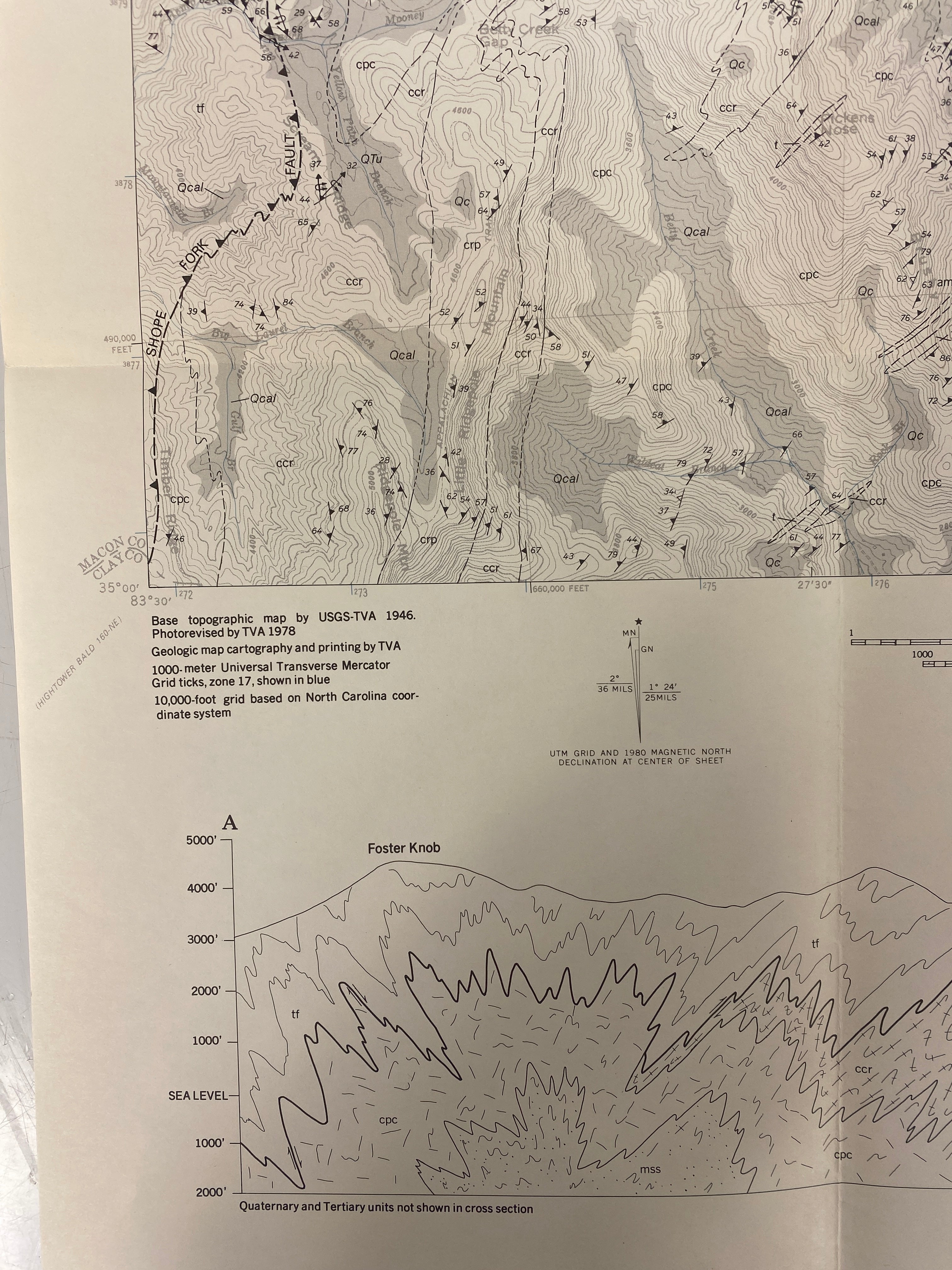 Lot of 5 Vintage North Carolina Geological Survey Wall Maps 1971-1992