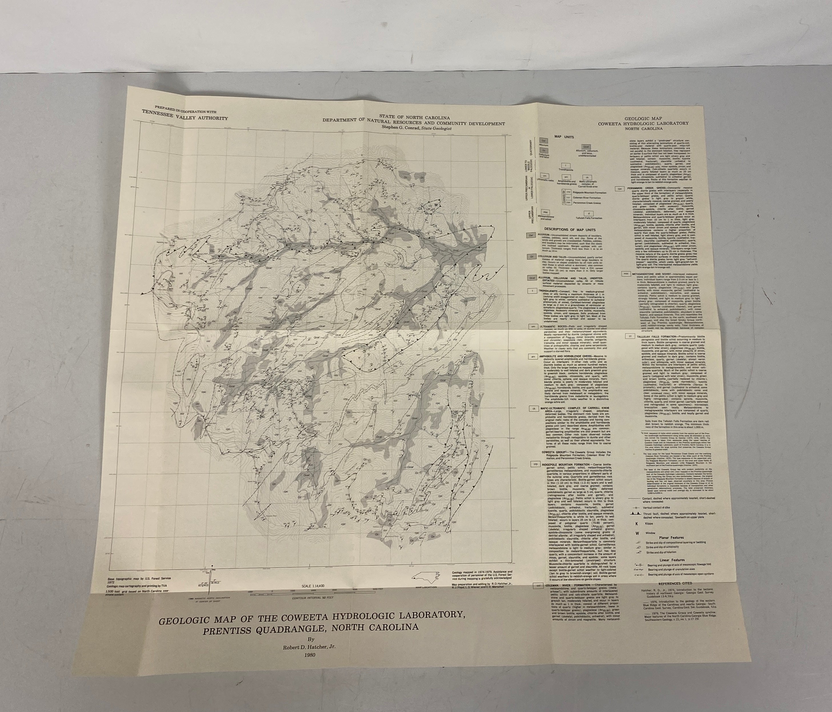 Lot of 5 Vintage North Carolina Geological Survey Wall Maps 1971-1992